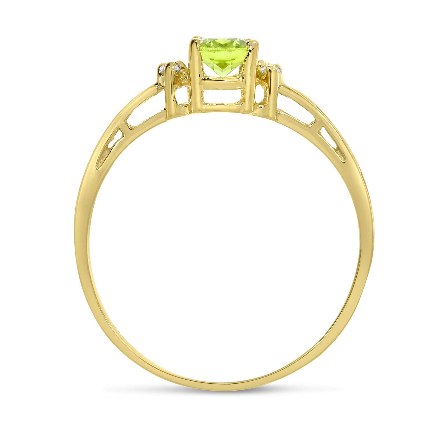 10K Yellow Gold Peridot and Diamond Ring – Elegant Jewelry for Women, Perfect for Engagement, Wedding, Anniversary & Special Occasions