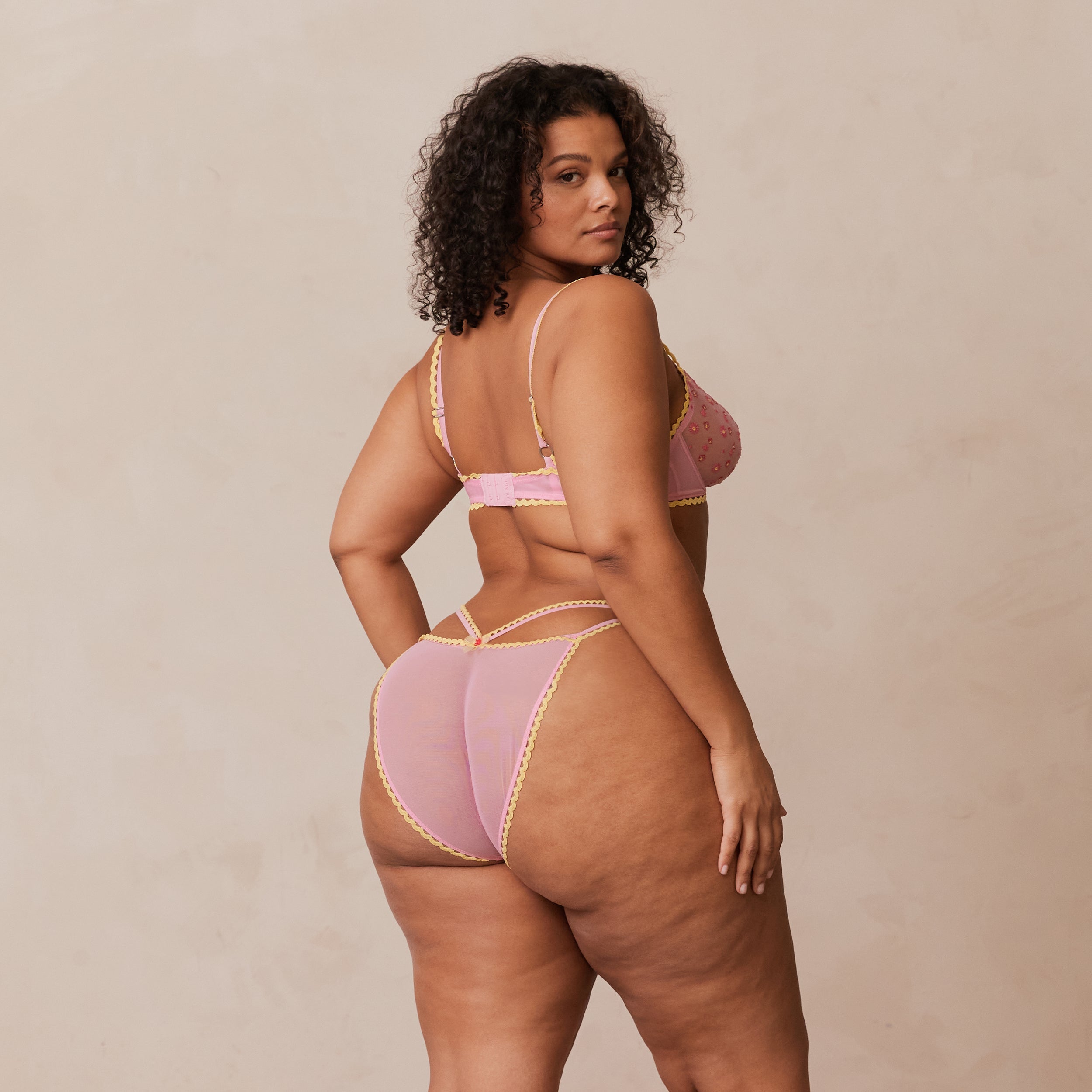 Daisy Embroidered Balcony Bra - Pink Lace Underwire Push Up Bra for Women | Perfect for Date Night, Bridal Lingerie & Everyday Comfort