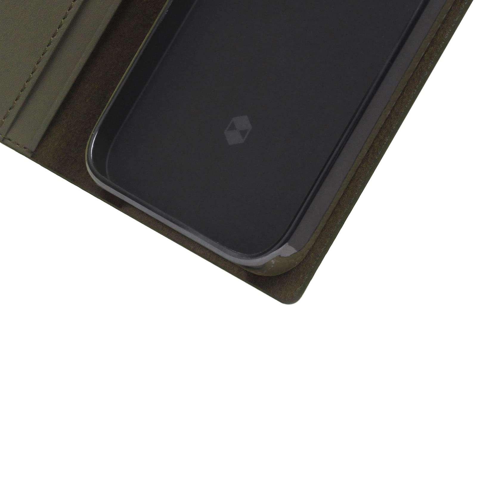 Premium Italian Carbon Leather Wallet Case for iPhone 12 Pro Max - Handcrafted Diary Style with Card Slots & Cash Pocket | RFID Protection | Luxury Gift Box Included (Khaki) | Perfect for Business Professionals & Daily Use