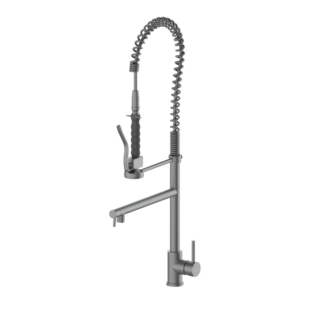 ZLINE Van Gogh Pull Down Spring Kitchen Faucet with Pot Filler in Gun Metal - High Arc Commercial Style Faucet for Modern Kitchens, Restaurants & Food Prep Areas (VNG KF GM)