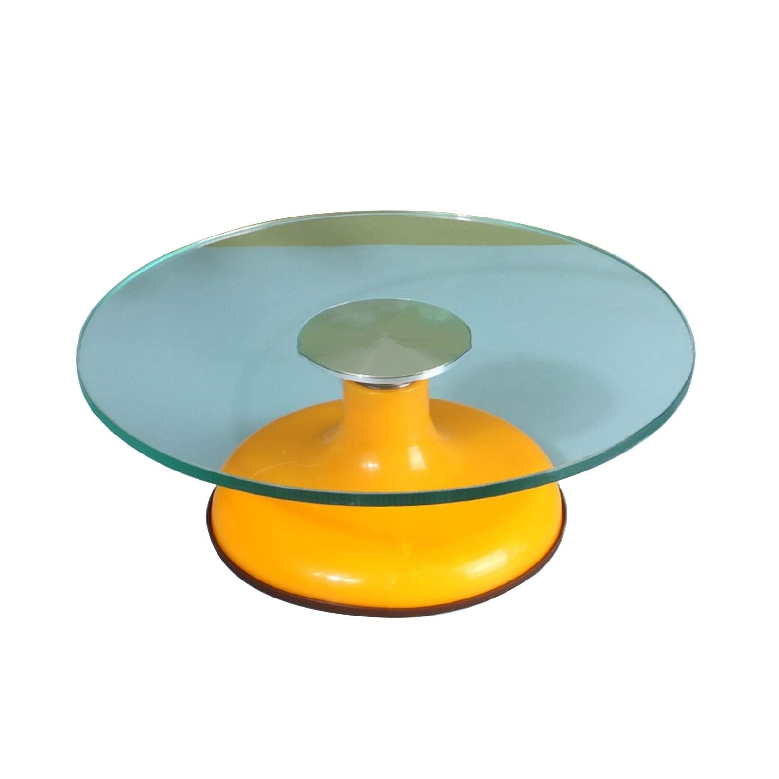 12 Inch Rotating Cake Turntable Stand - Non-Slip Silicone Base Cake Decorating Turntable for Baking, Cookies, Cupcakes & Desserts (Yellow) - Perfect for Home Bakers, Professional Chefs & DIY Cake Decorating
