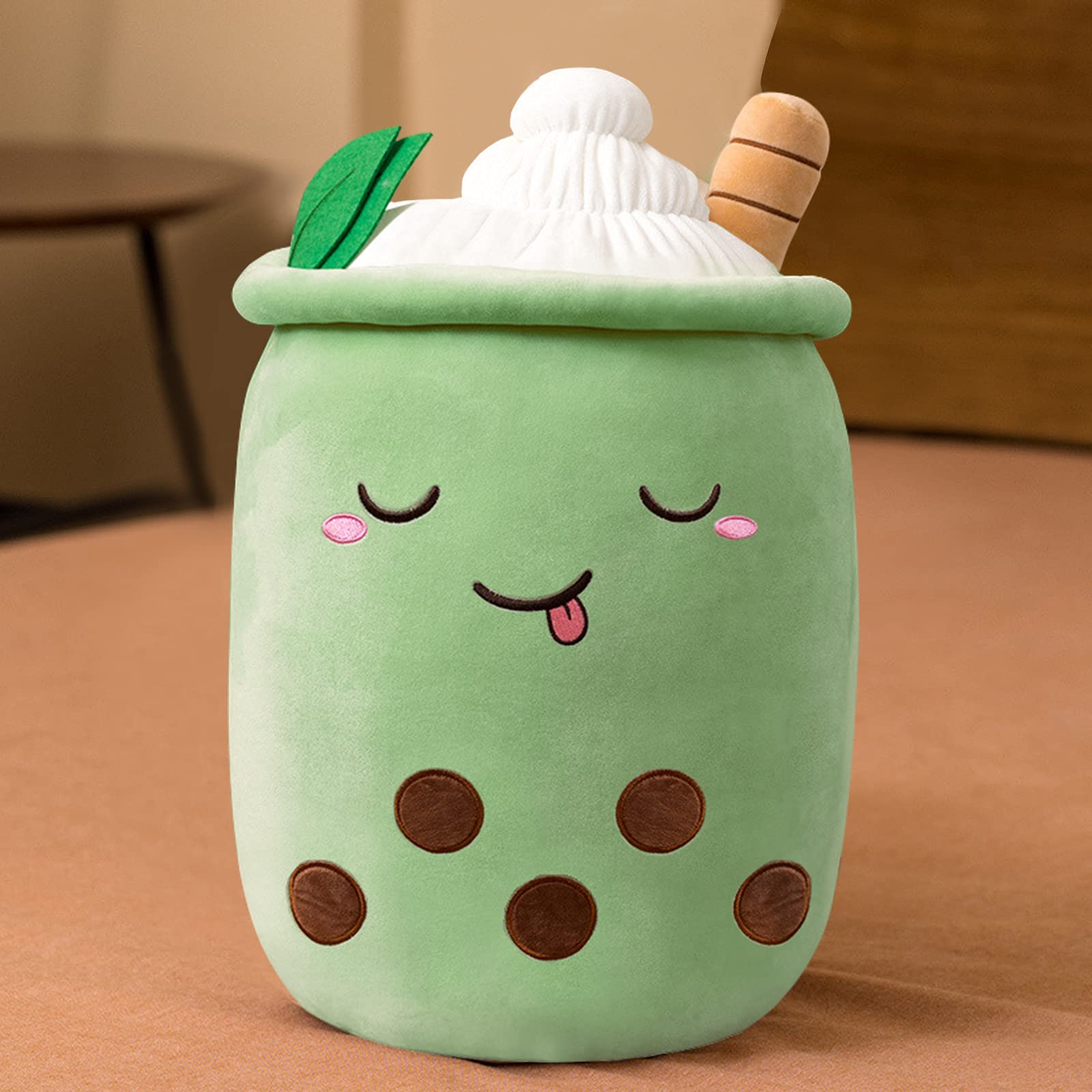 Deaboat 20-inch Boba Plush Pearl Milk Tea Cup Stuffed Animal - Cute Cartoon Bubble Tea Pillow with Suction Tubes for Girls & Kids | Perfect for Cuddling, Room Decor, and Anime Lovers Gift