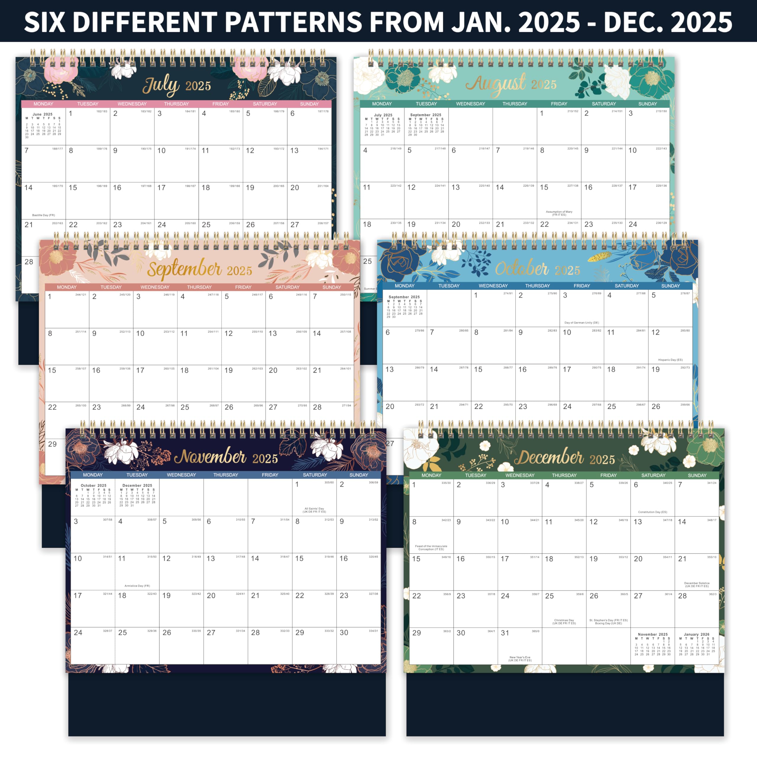 2025-2026 Desk Calendar - 18-Month Planner from March 2025 to August 2026 | 10