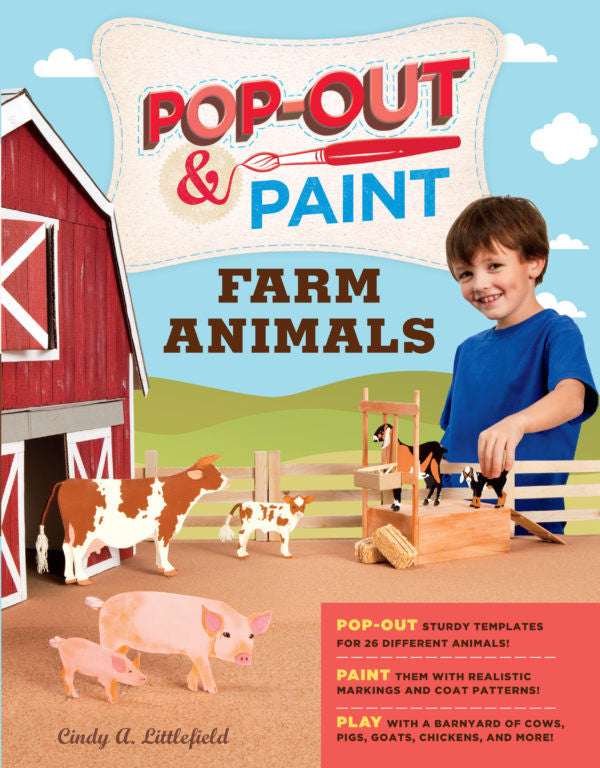 Pop Out and Paint Farm Animals Kit - Fun DIY Art & Craft Activity for Kids - Perfect for Birthday Gifts, Classroom Projects & Creative Playtime