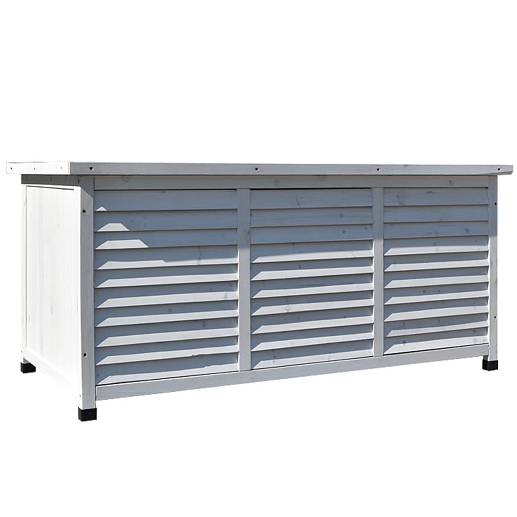 White Wooden Garden Storage Shed - 132x66x60.5cm Outdoor Tool Cabinet & Organizer for Garden Tools, Equipment & Sundries - Perfect for Backyard, Patio & Lawn Storage Organization