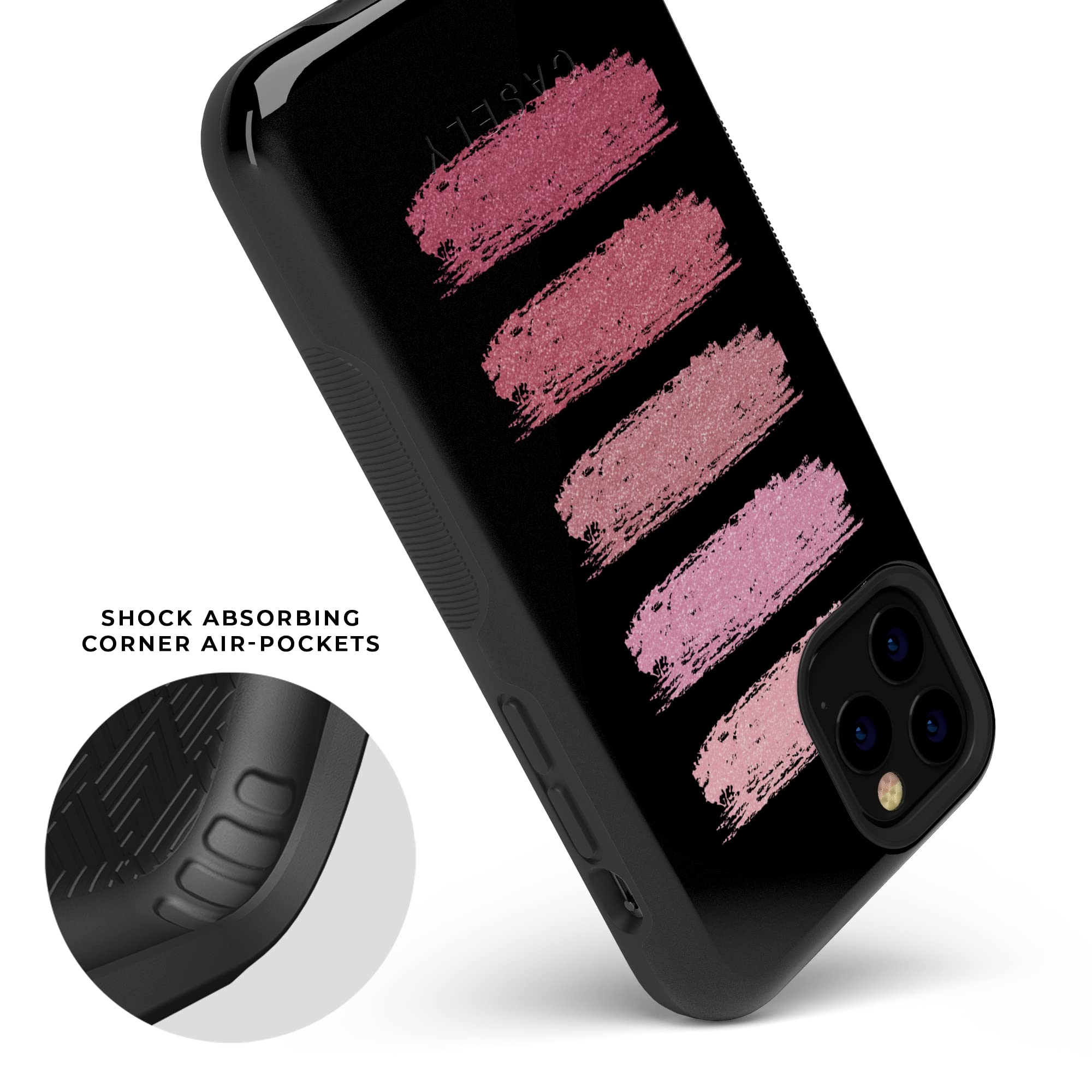 Casely iPhone 11 Pro Max Case - Trendy Makeup Swatch Design | Protective Phone Cover for Women | Perfect for Social Media, Travel & Everyday Use
