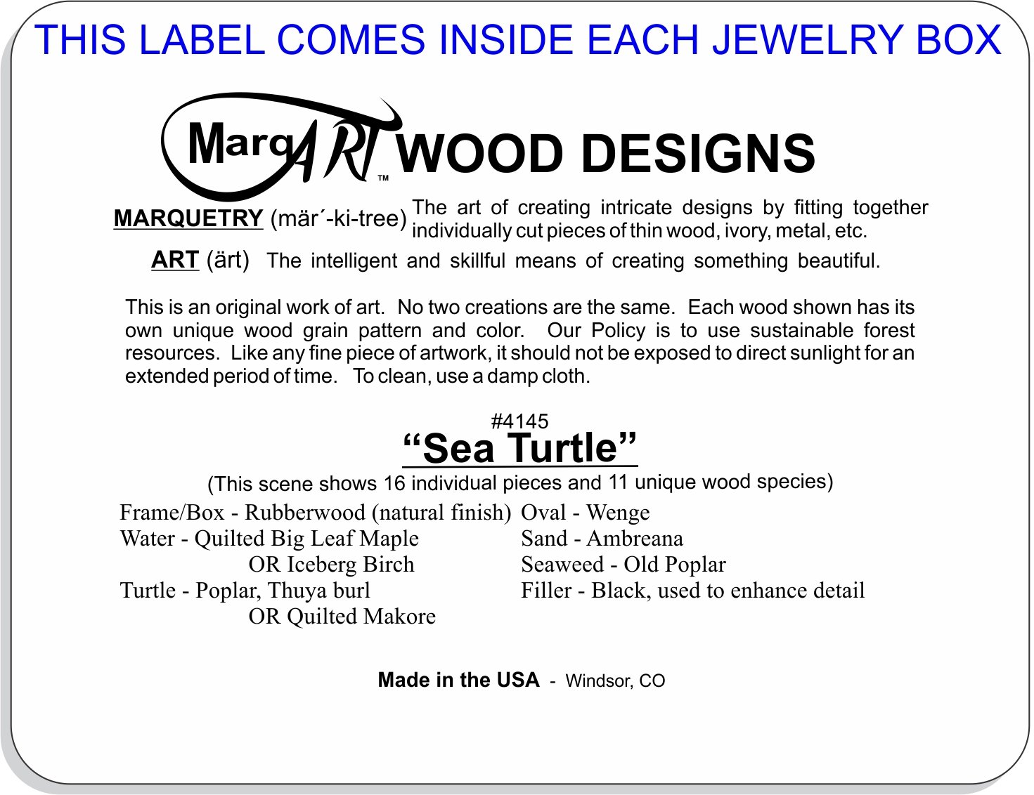 Handmade Sea Turtle Wood Jewelry Box - Unique Wooden Gift Box for Rings & Trinkets - Premium Quality USA Craftsmanship - No Two Alike - Perfect for Beach Weddings, Anniversary Gifts & Coastal Home Decor