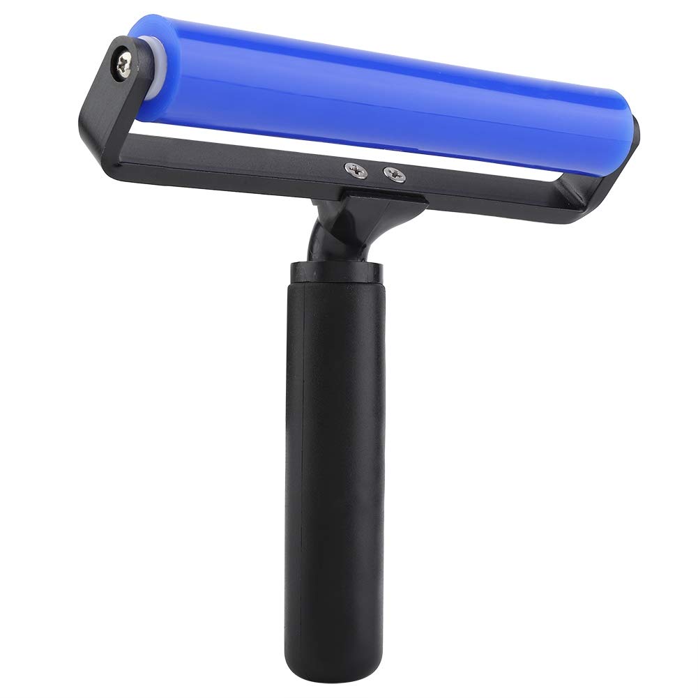 Anti-Static Silicone Roller for Lint & Dust Removal - 12 Inch Manual Cleaning Tool (Blue) - Perfect for Pet Hair, Clothes, Furniture & Car Interiors