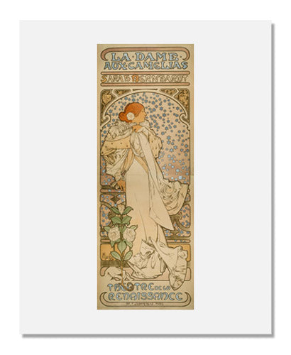 Alphonse Maria Mucha La Dame aux Camelias Sarah Bernhardt Theatre de la Renaissance Poster - Vintage Art Nouveau Wall Decor for Home, Office & Theater Lovers