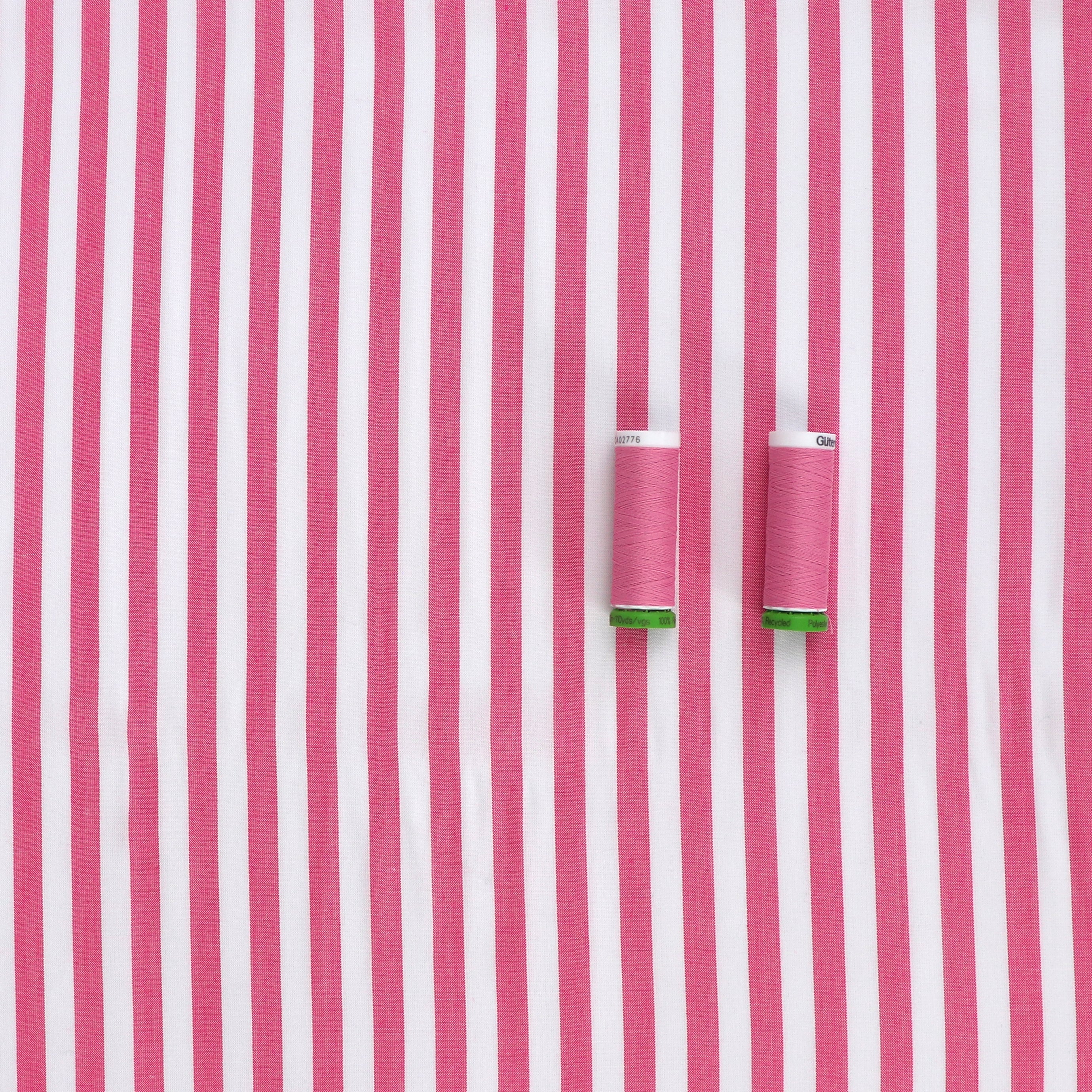 Premium Viscose Lawn Fabric - Yarn Dyed Stripe in Soft Pink - Perfect for Summer Dresses, Blouses & Lightweight Apparel