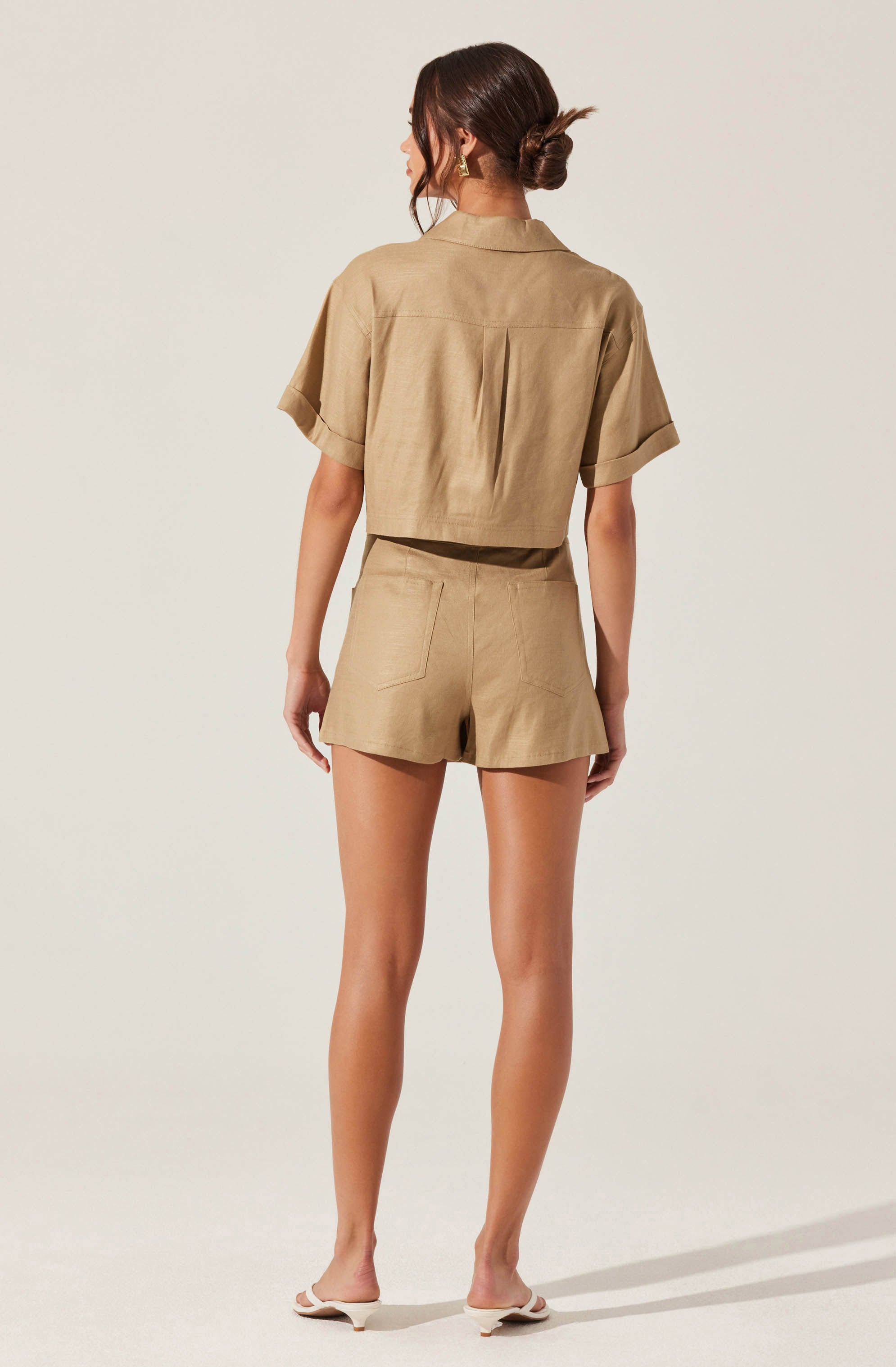 Deborah Linen Blend Safari Skort for Women - Comfortable Stretch Waist Skirt with Shorts - Perfect for Hiking, Travel & Outdoor Adventures