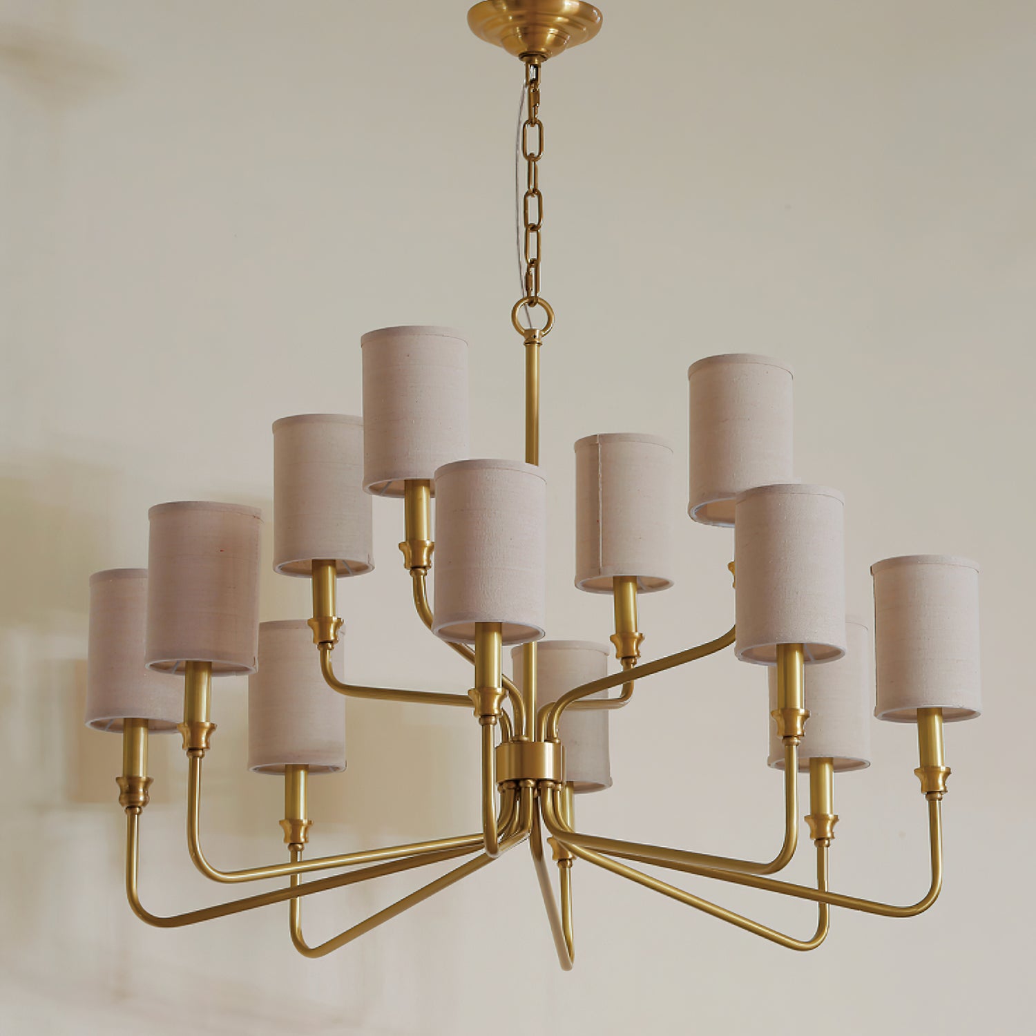 Modern Cylinder Fabric Chandelier - Elegant Ceiling Light Fixture for Living Room, Bedroom & Dining Room - Perfect for Home Decor & Interior Design