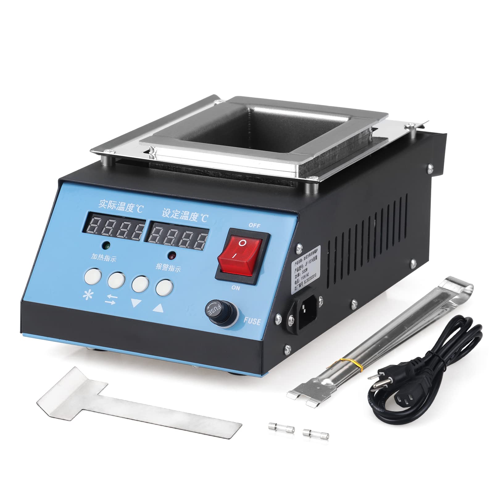 Lead-Free Titanium Solder Pot with Double Digital Display - 2.3kg Capacity, 500W, 30~600°C Temperature Range - Perfect for Electronics Repair, Jewelry Making, and DIY Welding Projects