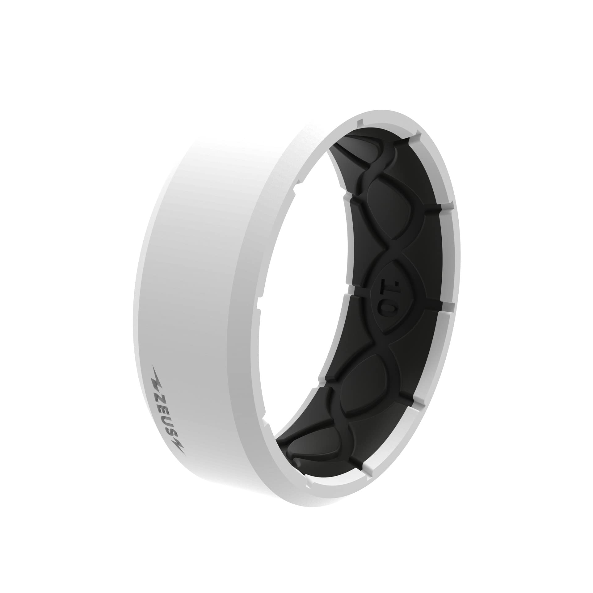 Groove Life Zeus Silicone Wedding Band for Men - Breathable Rubber Ring with Unique Design, Comfort Fit & Lifetime Warranty - Perfect for Active Lifestyles, Gym, Swimming & Outdoor Adventures