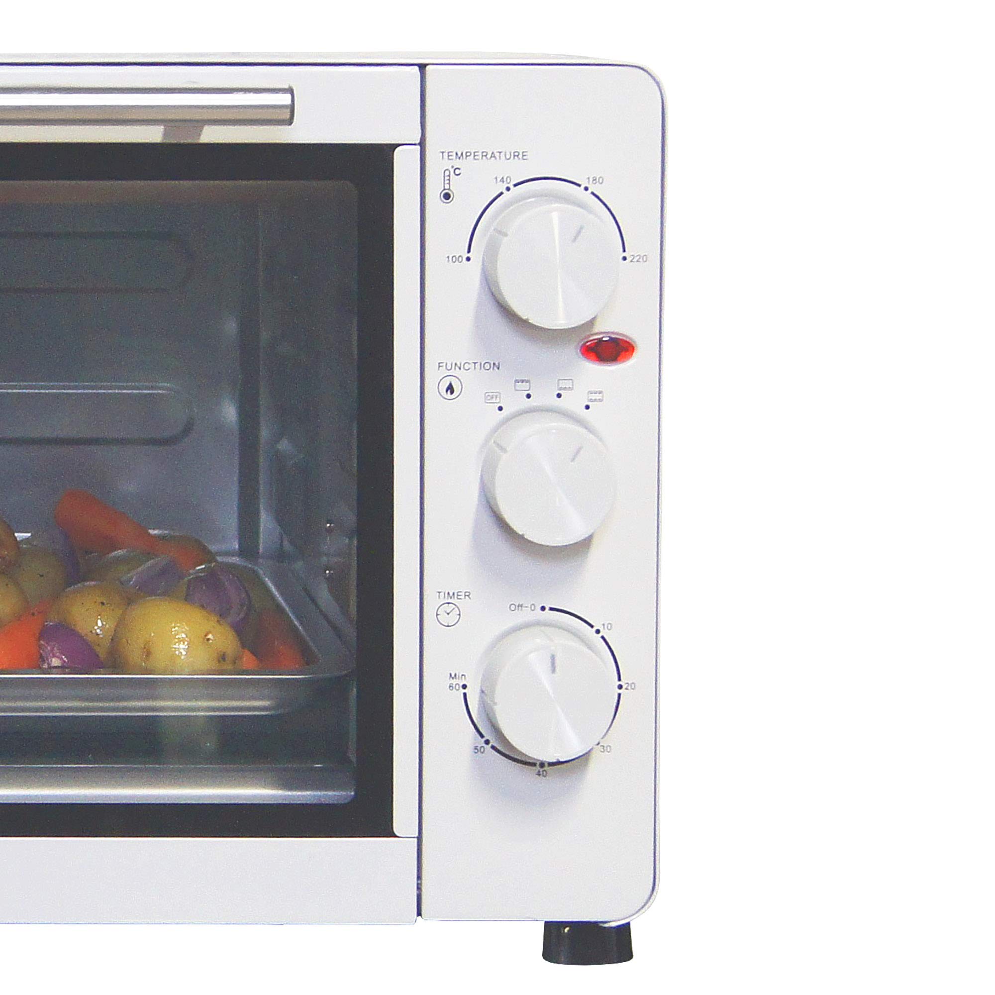Igenix IG7131 30L Mini Countertop Oven - Electric Cooker & Grill for Roasting, Baking, Grilling, Reheating - Includes Aluminum Baking Tray - White - Perfect for Small Kitchens, Dorms, Apartments & Quick Meals