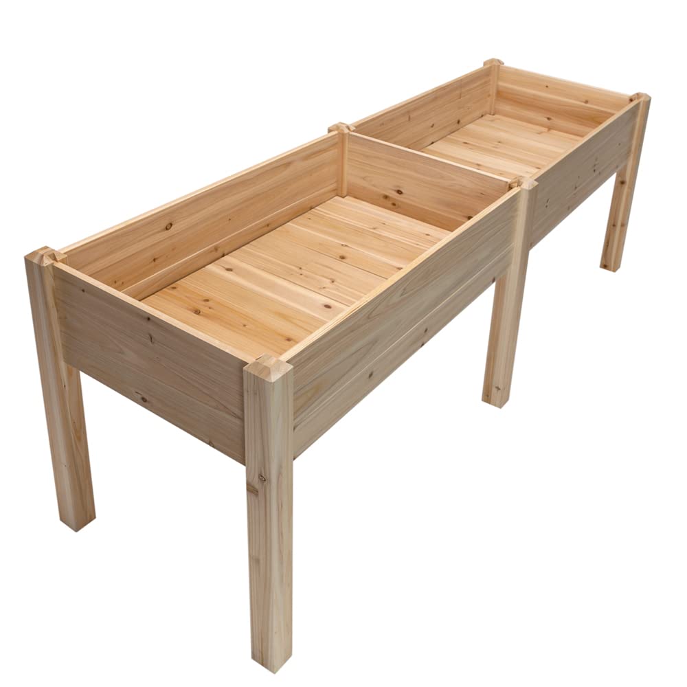 Premium 2' x 8' Cedar Raised Garden Bed - Outdoor Elevated Planter Box for Vegetables, Herbs & Flowers - Perfect for Backyard, Patio & Urban Gardening
