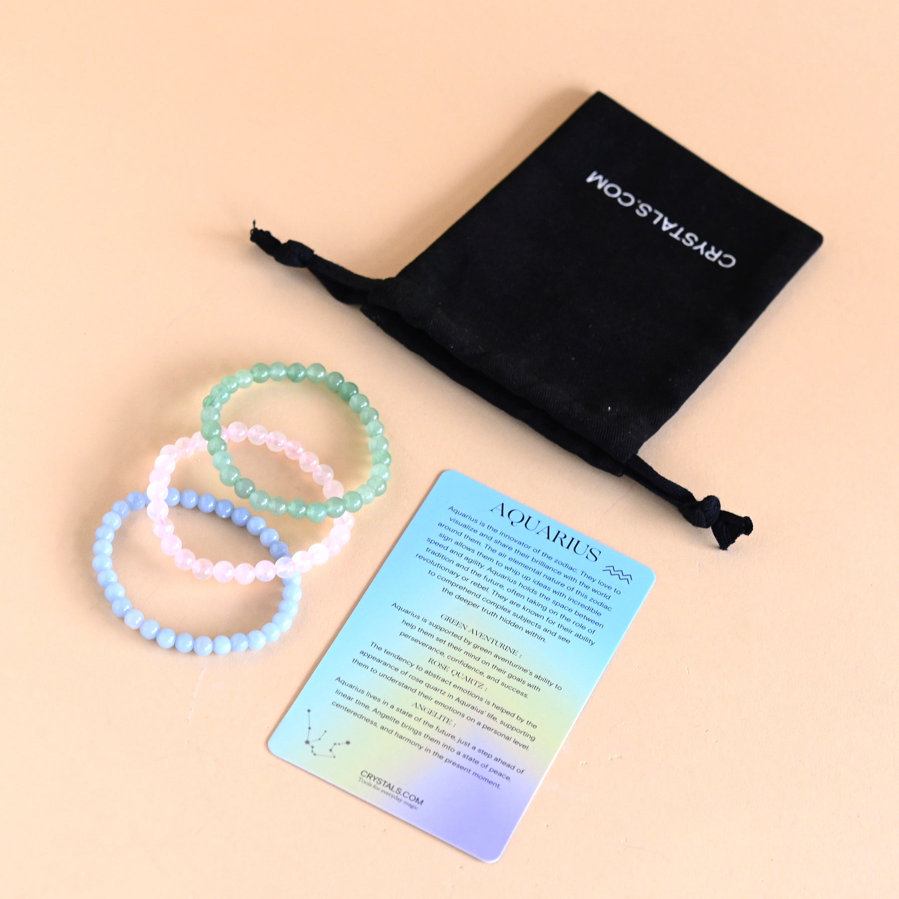 Aquarius Zodiac Bracelet Trio Set - Sterling Silver Adjustable Star Sign Bracelets for Women - Perfect for Birthdays, Gifts & Daily Wear