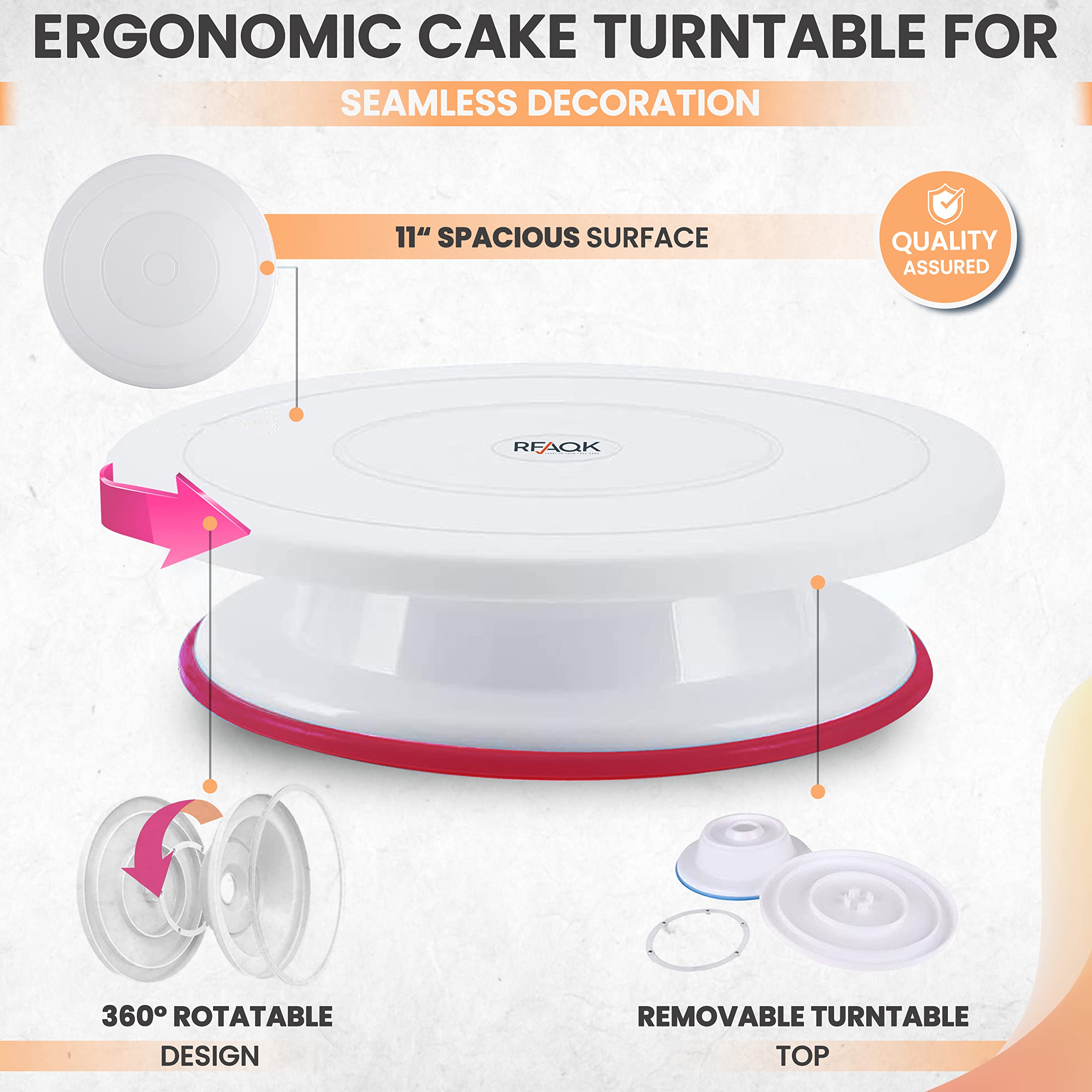 **Professional Cake Decorating Kit with 3 Springform Pans, Rotating Turntable & Baking Tools - Complete Baking Supplies for Beginners & Cake Lovers - Perfect for Birthday, Wedding & DIY Home Baking**