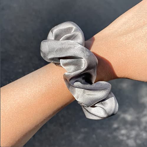 AP SALES 100% Grade A Mulberry Silk Scrunchies - Soft No Crease Hair Ties for Women, Satin Fabric Hair Bands (Pack of 4, Rose Gold) | Perfect for Workouts, Office & Everyday Use