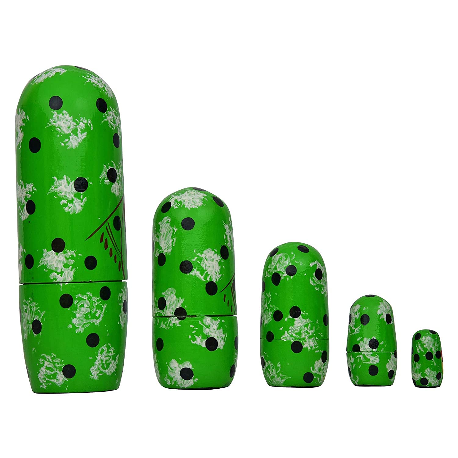 Hand-Painted Wooden Russian Nesting Dolls Set - Traditional Folk Art Home Decor, Unique Gift for Collectors (Green) | Perfect for Living Room Display, Cultural Decor, and Special Occasion Gifts