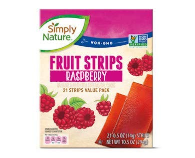 Simply Nature NON-GMO Raspberry Fruit Strips - 21 Count (Pack of 3) | Healthy Snacks for Kids Lunch, On-the-Go Energy Boost & Outdoor Activities