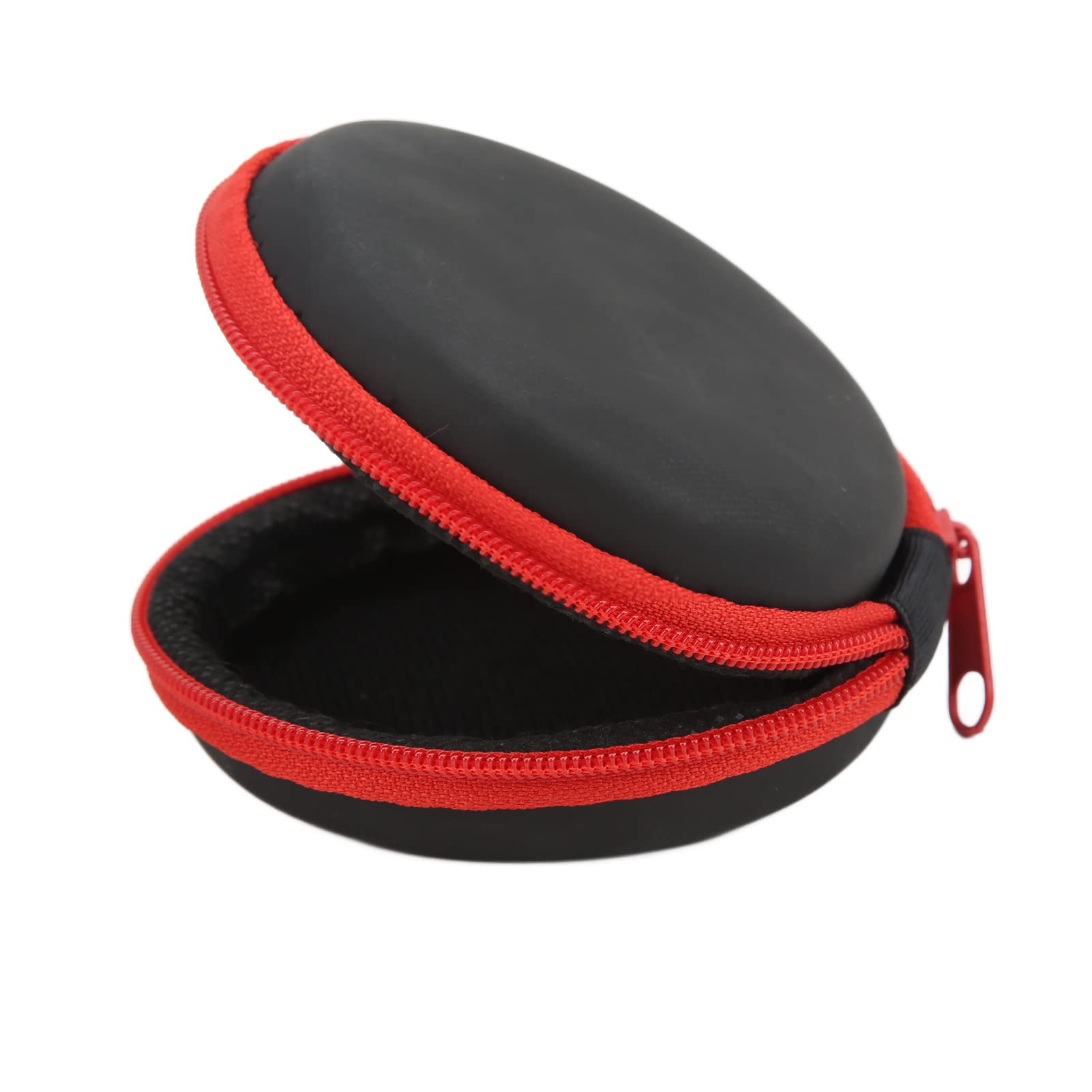 Portable EVA Earphone Storage Case - Soft Headphone Organizer Box for Earbuds, Cables & Accessories (3.1x3.1x1.2in, Red) - Perfect for Travel, Gym & Daily Storage