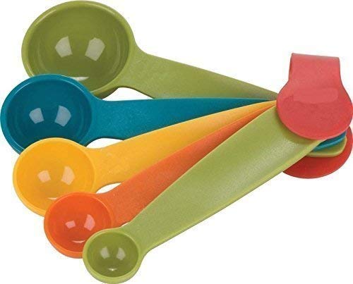 BullBear 5-Piece Mini Measuring Spoon Set - Colorful Baking & Cooking Utensils for Precise Measurements - Perfect for Kitchen, Coffee, Tea, Spices & DIY Crafts (Multi-Colored, Pack of 1)