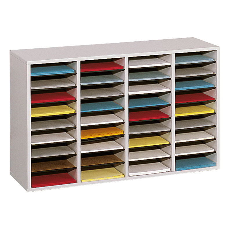 36 Compartment Adjustable Wooden Literature Organizer - Perfect for Office, Home, and Classroom Document Storage & Organization