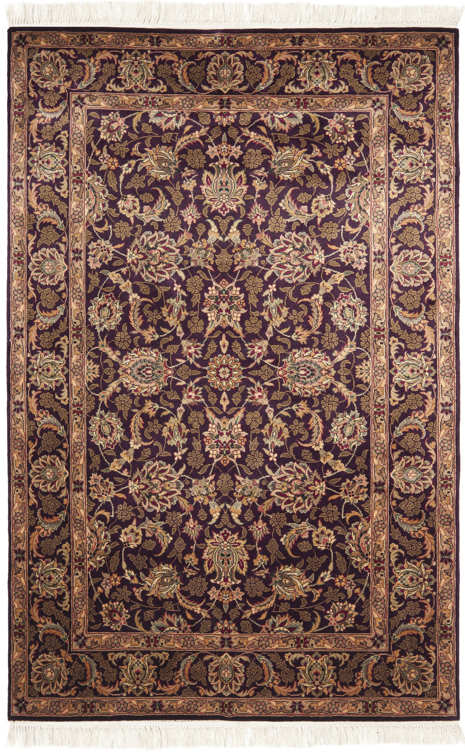 SAFAVIEH Royal Kerman Collection 8' x 10' Handmade Wool Area Rug - Dark Lavender Traditional Persian Design for Living Room, Bedroom, Dining Room | Durable for High Traffic Areas | Soft & Luxurious Floor Covering (RK24G)