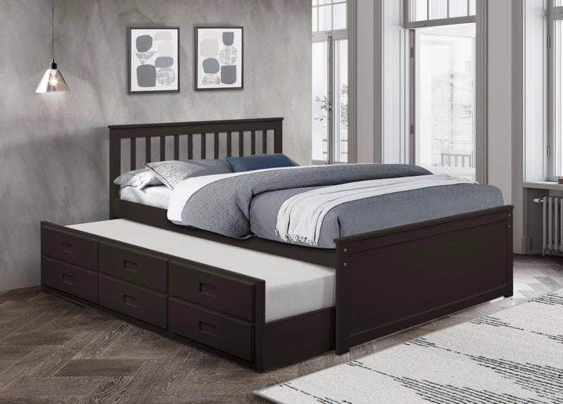 Red Deer Twin Size Captains Platform Bed with Twin Size Trundle - 2 Color Options | Space-Saving Bedroom Solution for Kids, Teens & Guest Rooms