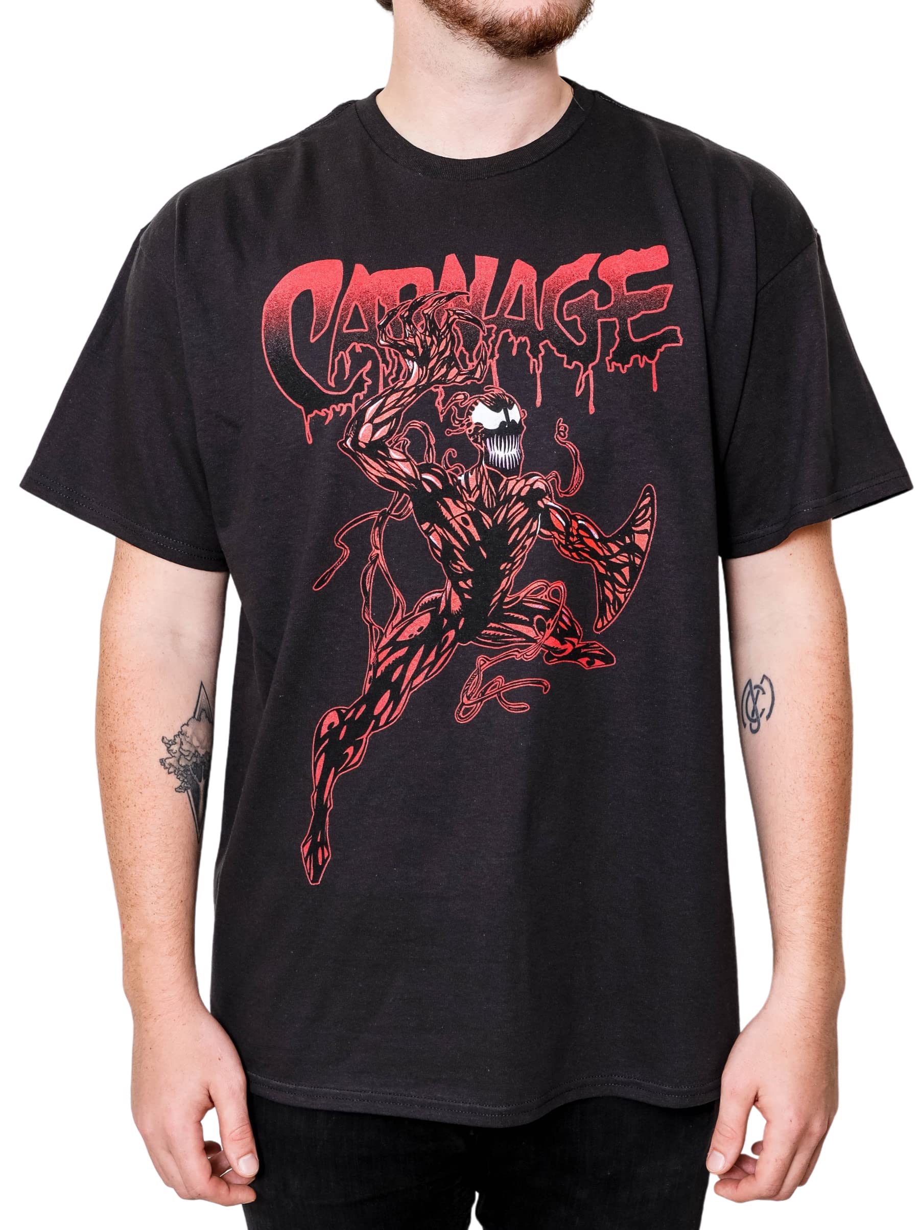 Marvel Dark Carnage Venom Spider-Man Graphic T-Shirt for Men - Superhero Comic Tee for Casual Wear & Cosplay