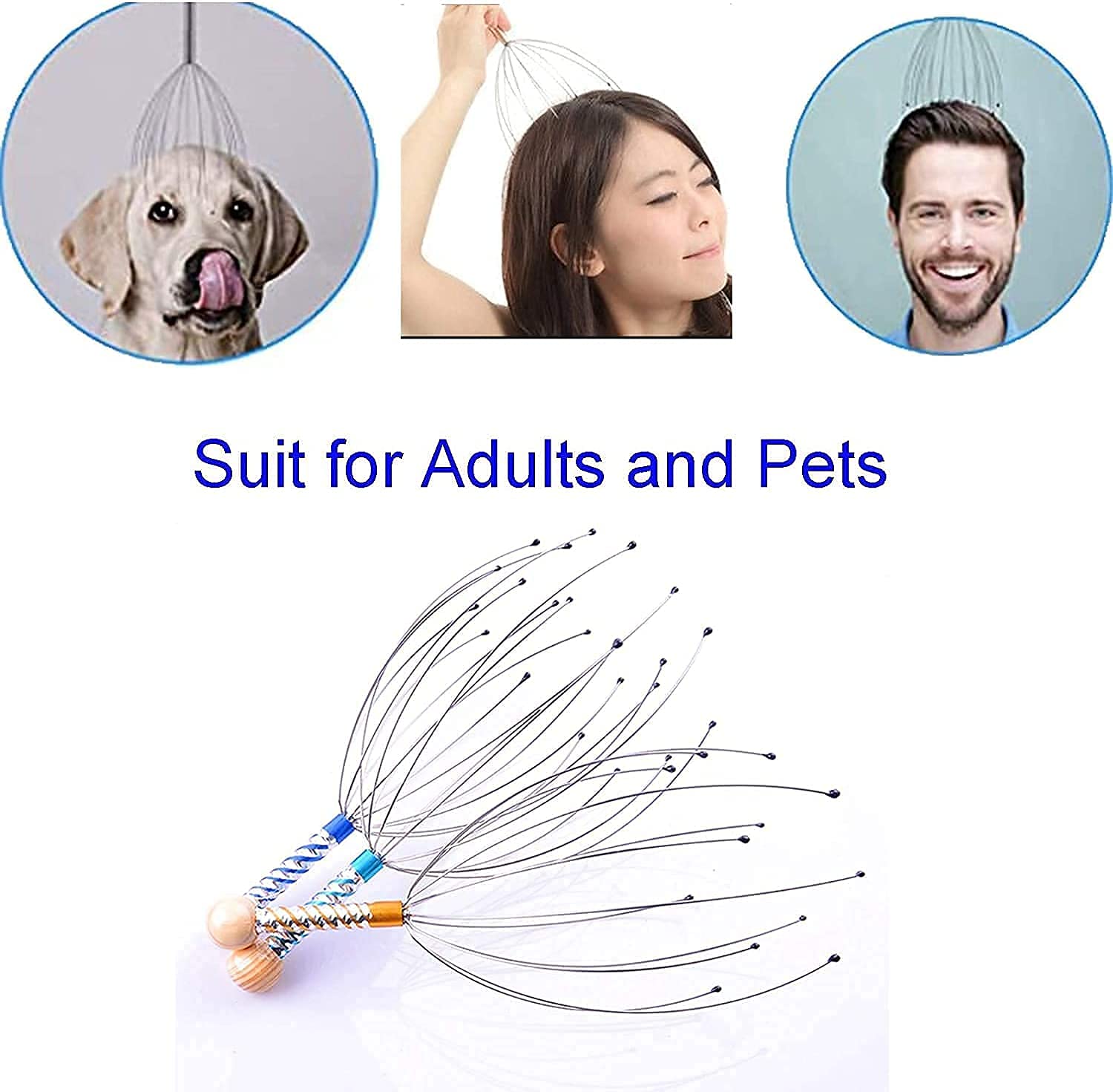 Stainless Steel Lice Comb & Head Massager Set for Effective Lice Treatment - 2-Piece Scalp Care Kit for Kids & Adults - Perfect for Home Use and Salon Treatments