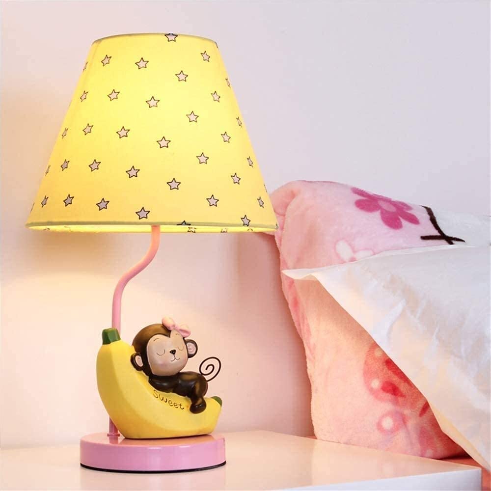 Cute Cartoon Little Monkey Desk Lamp - Modern Nursery & Bedroom Night Light, Warm Pink LED for Kids Room Decor, Study Table, Reading Light - Perfect for Bedside, Dorm, Gift Idea