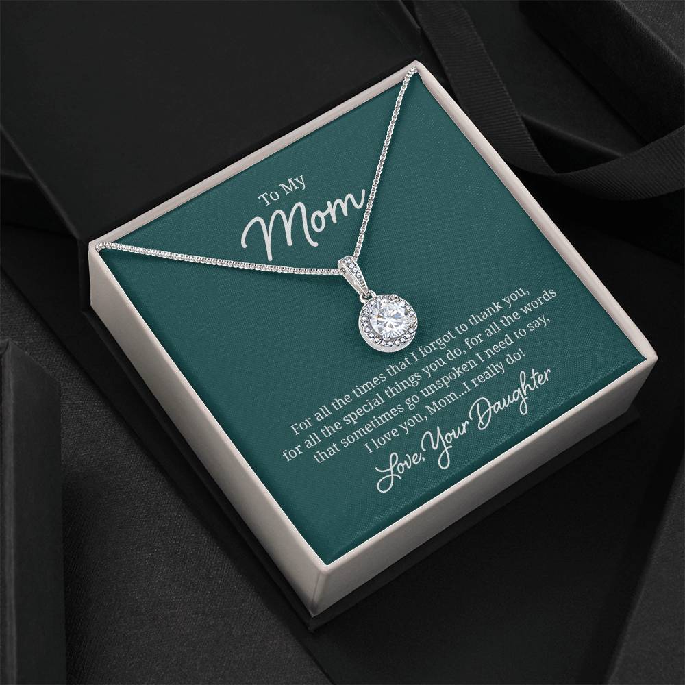Elegant Jewelry Gift for Mom - Heart Pendant Necklace from Daughter | Perfect for Mother's Day, Birthday & Anniversary Gifts