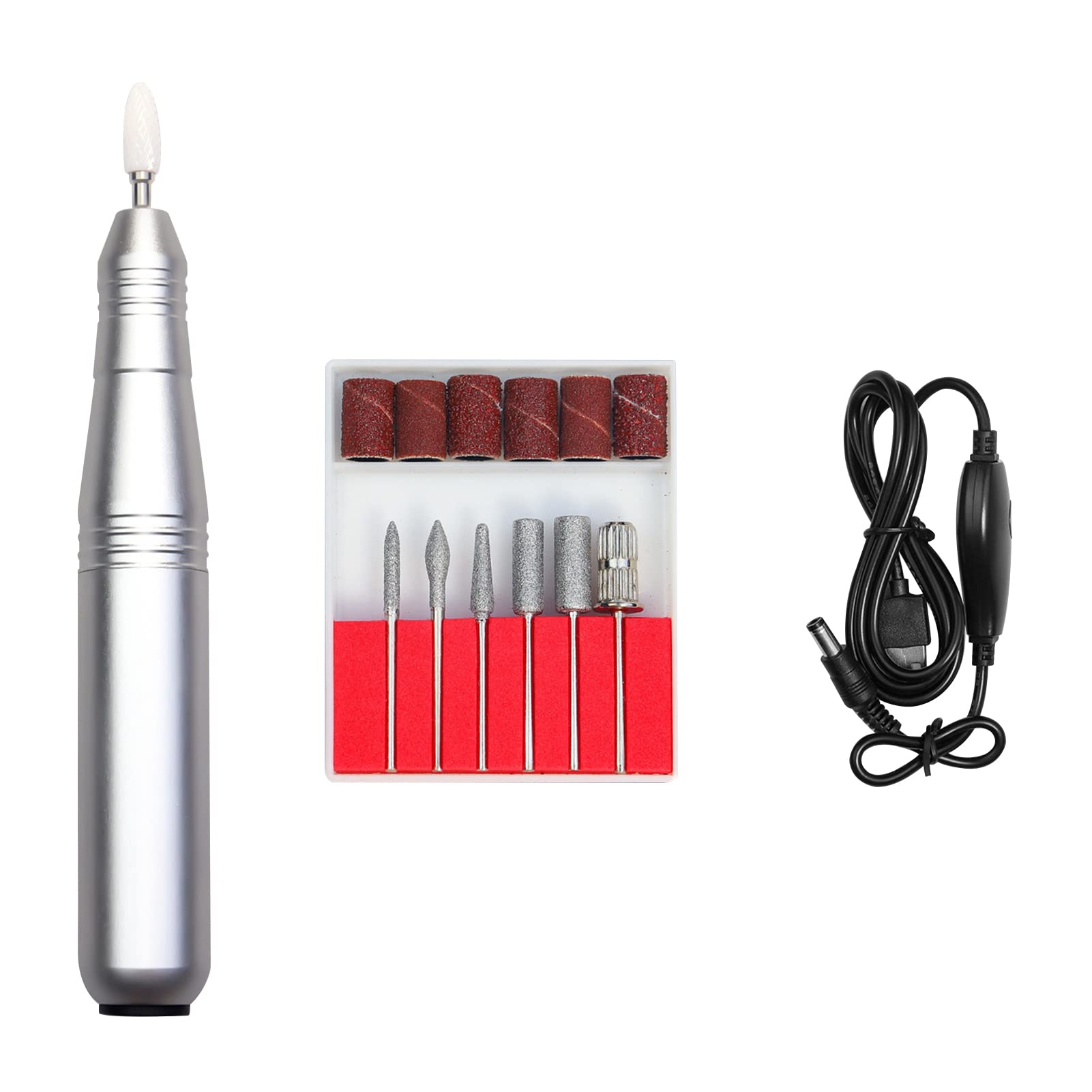 Electric Nail Drill Pen - Portable USB Rechargeable Manicure Tool for Nail Polish Removal, Acrylic Nails & Cuticle Care | Perfect for Home & Salon Nail Art, Gel Polish Removal & Professional Nail Care