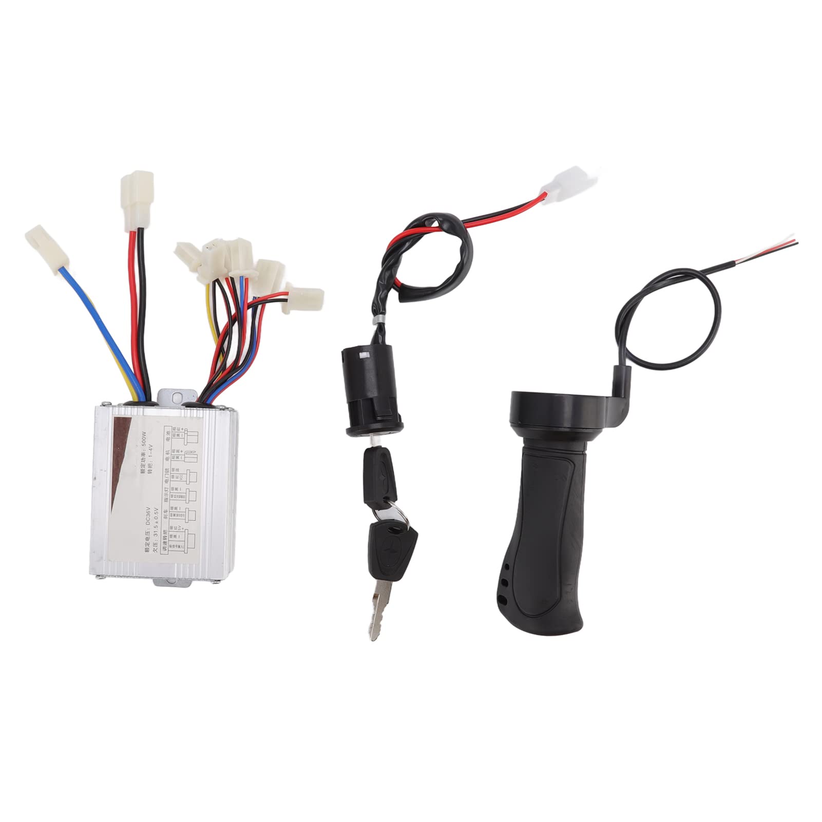 36V 500W Brush Motor Speed Controller Kit with Throttle Grip & Electric Door Lock - Compatible with Electric Scooters, Bikes, and Tricycles - Perfect for DIY Upgrades and Vehicle Repairs
