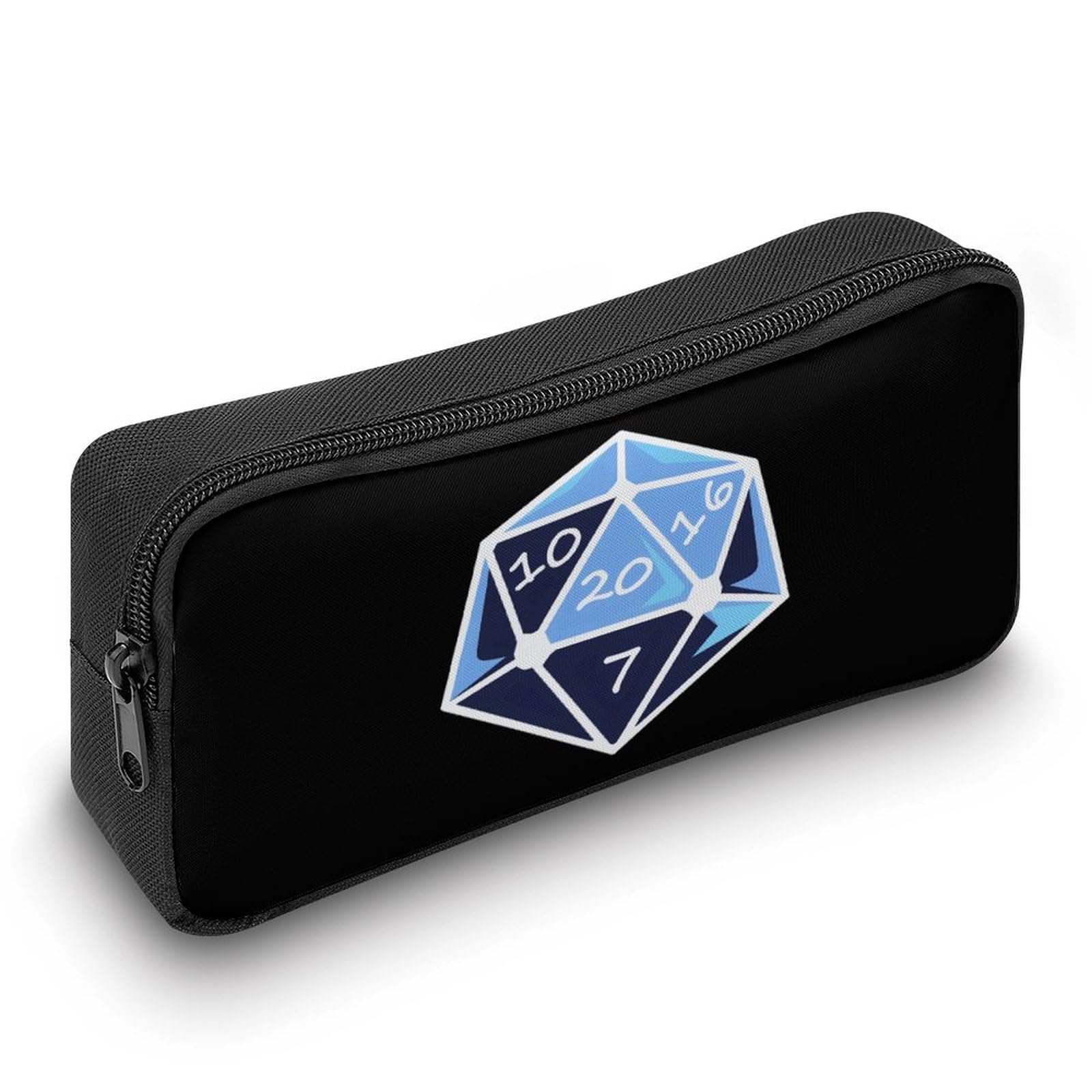 D20 Dice Pencil Case - Large Capacity Zippered Pen Pouch & Stationery Organizer for School, Office, Gaming Accessories Storage