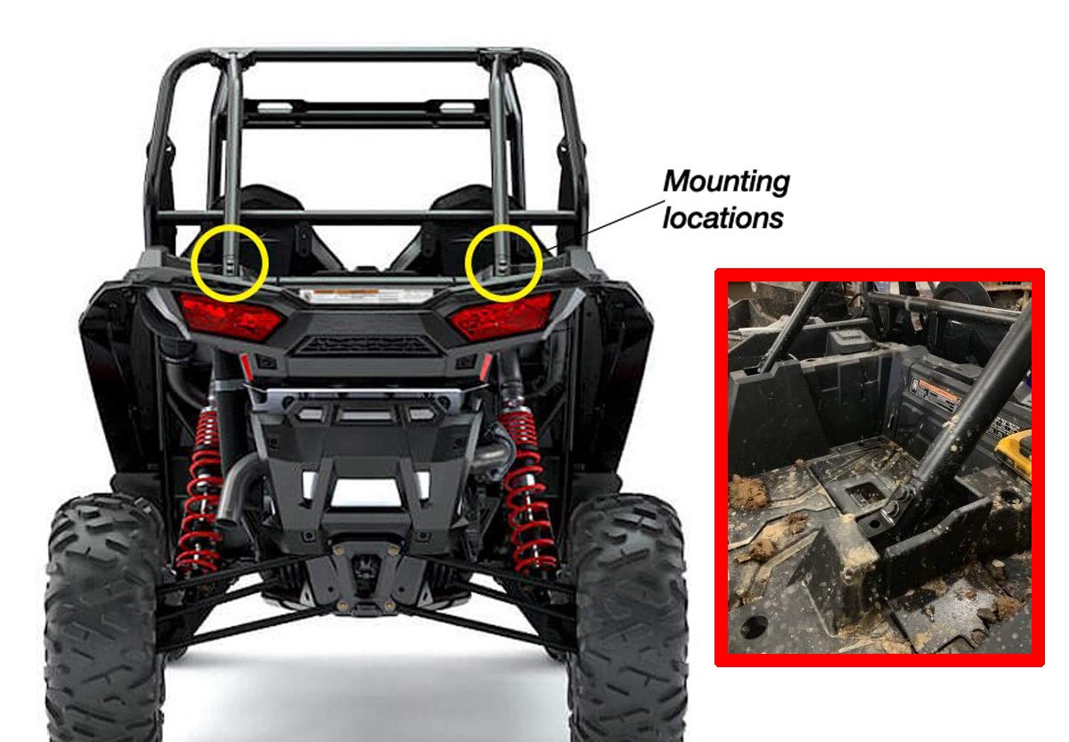 iJDMTOY LED Backup Reverse Lights & LED Whip Flag Mounting Brackets for 2014+ Polaris RZR XP 1000, 2015+ RZR 900 - Off-Road ATV UTV Accessories for Night Riding & Trail Safety