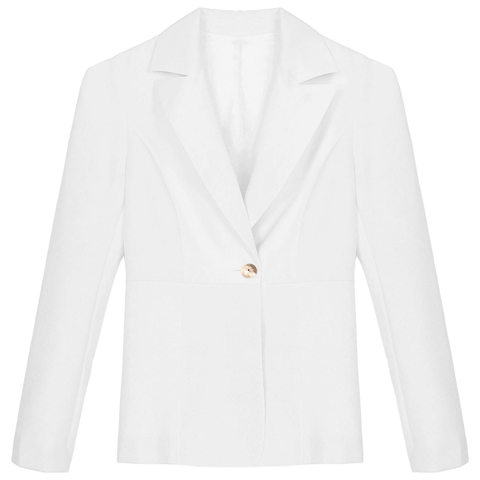 Women's Slim Blazer Jacket for Office & Work - Long Sleeve Lapel Cardigan