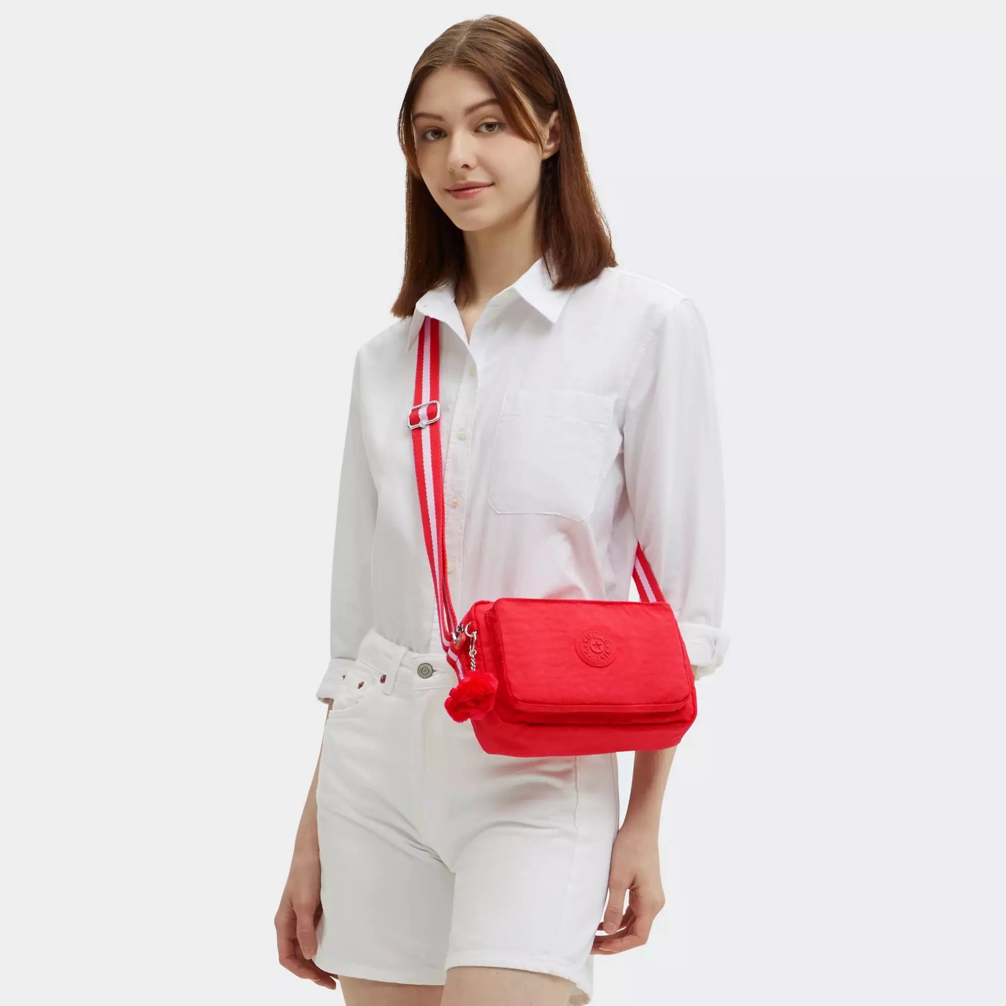 Kipling Abanu Medium Crossbody Bag - Lightweight Travel Purse for Women, Escape Red | Perfect for Everyday Use, Commuting & Travel Accessories