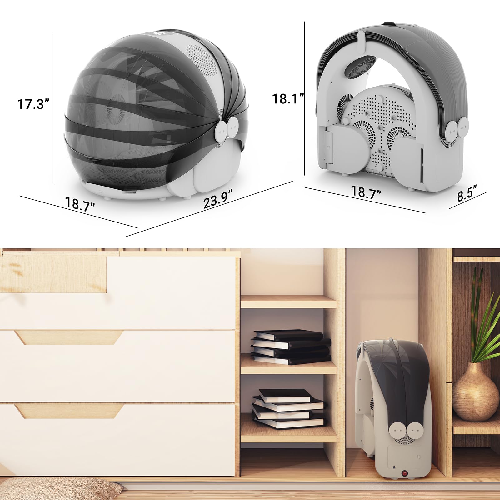 iPettie Automatic Pet Dryer Box for Cats & Small Dogs - 60L Capacity with 8 High-Speed Fans, 360° Airflow, Adjustable Temperature & 4 Speed Settings - Ultra Quiet Pet Grooming Machine for Home Use | Perfect for Post-Bath Drying & Professional Pet Salons