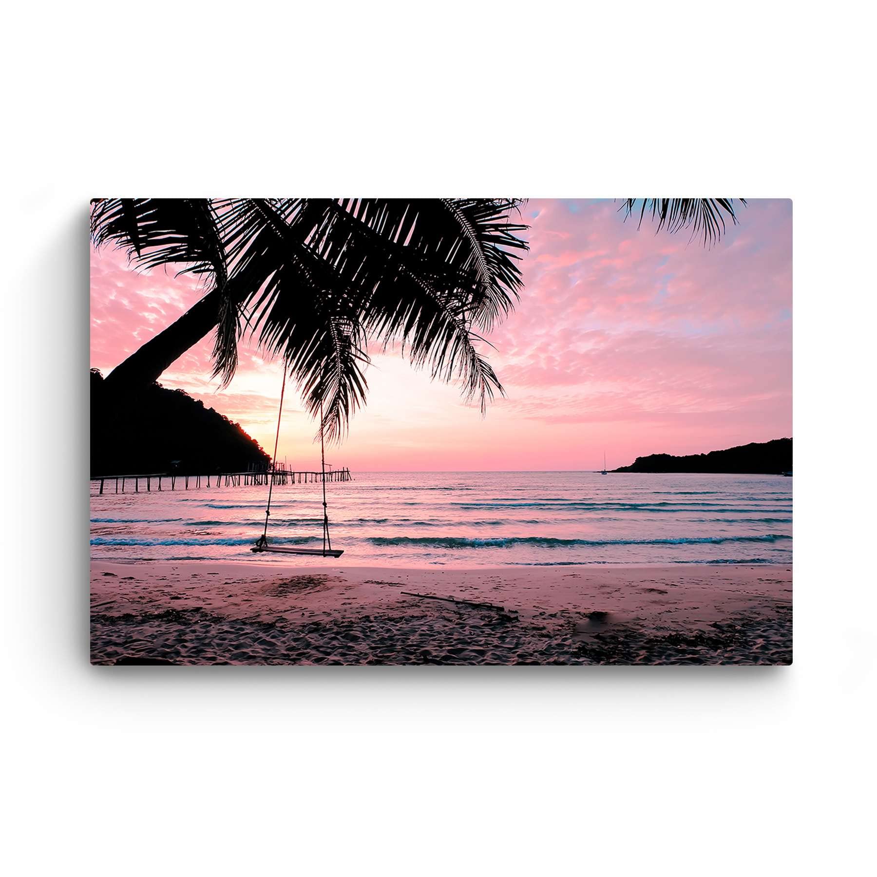Startonight Purple Beach Landscape Canvas Wall Art - 32
