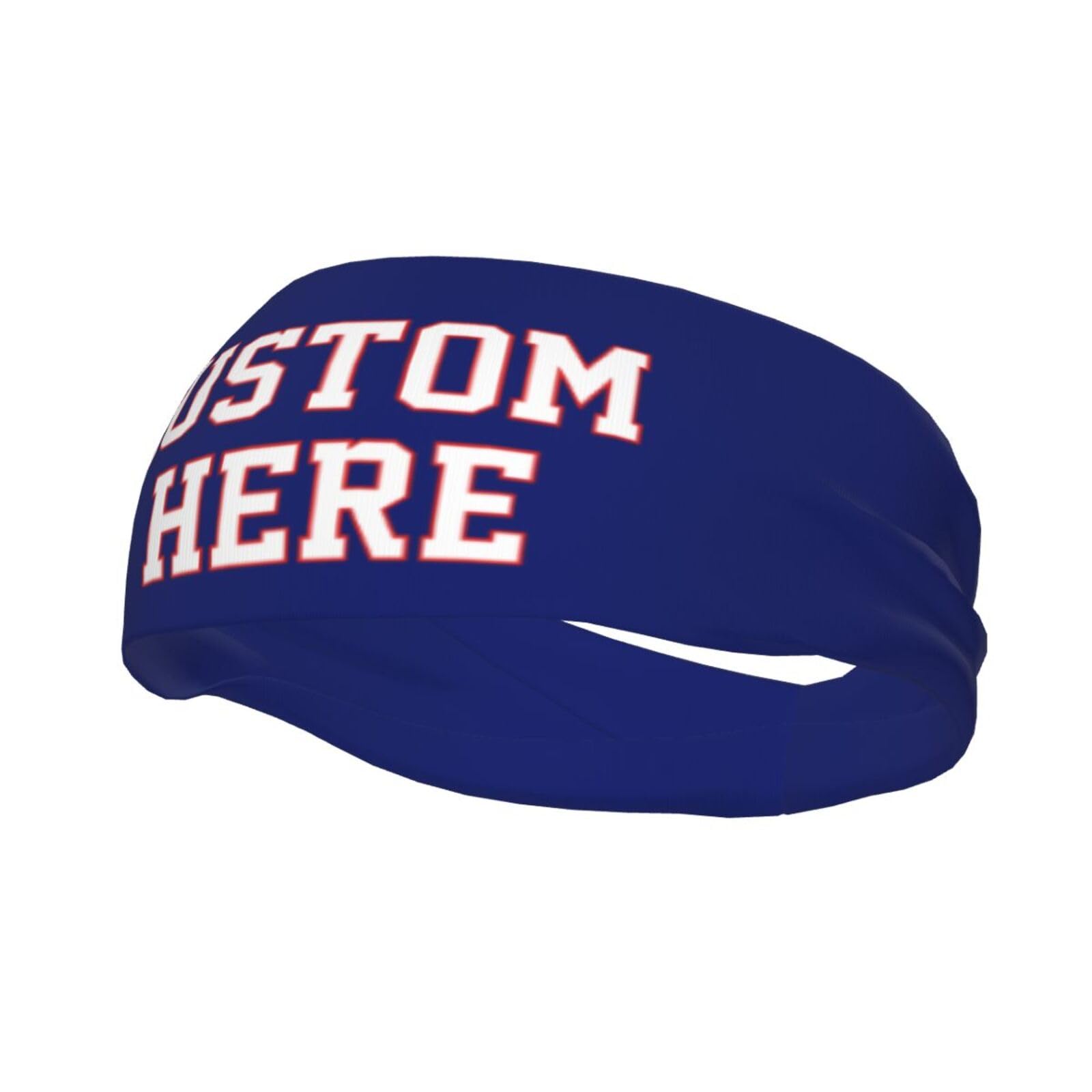 Custom Sports Headband with Logo - Moisture Wicking, Breathable & Elastic Unisex Sweatbands for Running, Yoga & Workouts - Add Your Text or Image