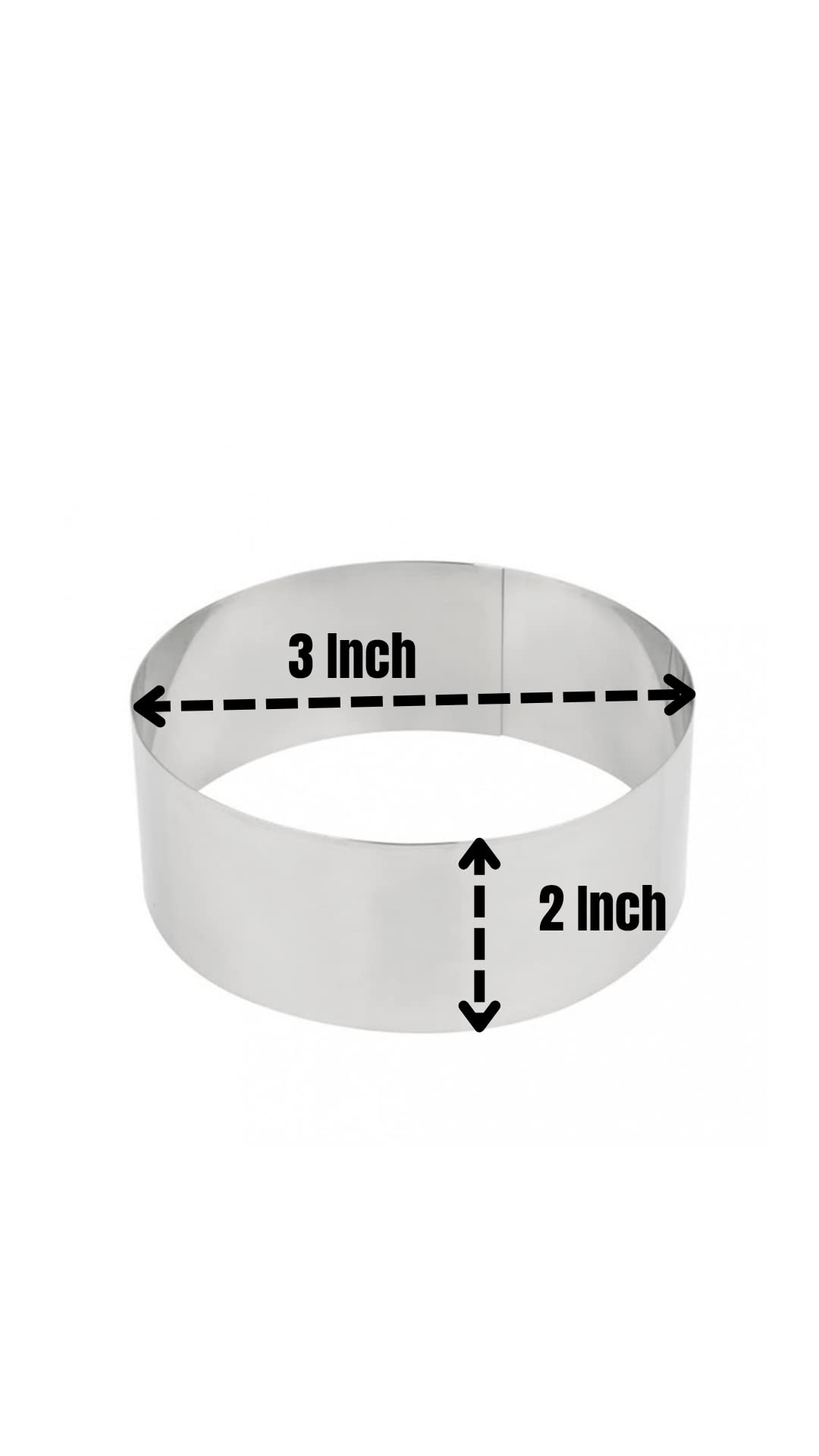 The Bakers Hub Set of 2 Stainless Steel Round Cake Rings - 3 Inch Diameter 2 Inch Height - Perfect for Cheesecake, Mousse, Cookies & Pastry Baking | Ideal for Home Bakers & Professional Chefs