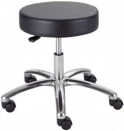 Safco 3431 Mobile Backless Stool with Wheels - Adjustable Height Rolling Stool for Office, Kitchen, Salon & Workshop Use
