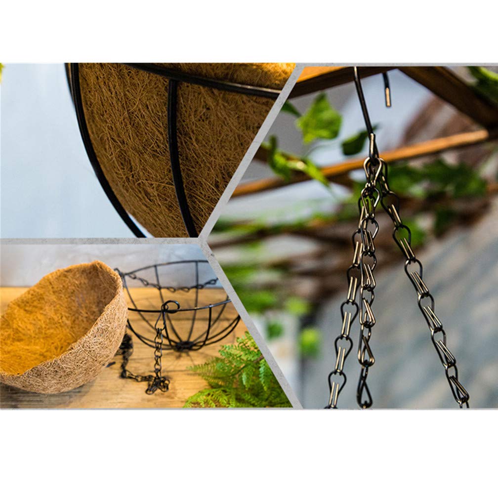 Set of 2 Hanging Coconut Palm Baskets with Artificial Bougainvillea Silk Flowers - Purple & Red Floral Decor for Patio, Porch, or Garden