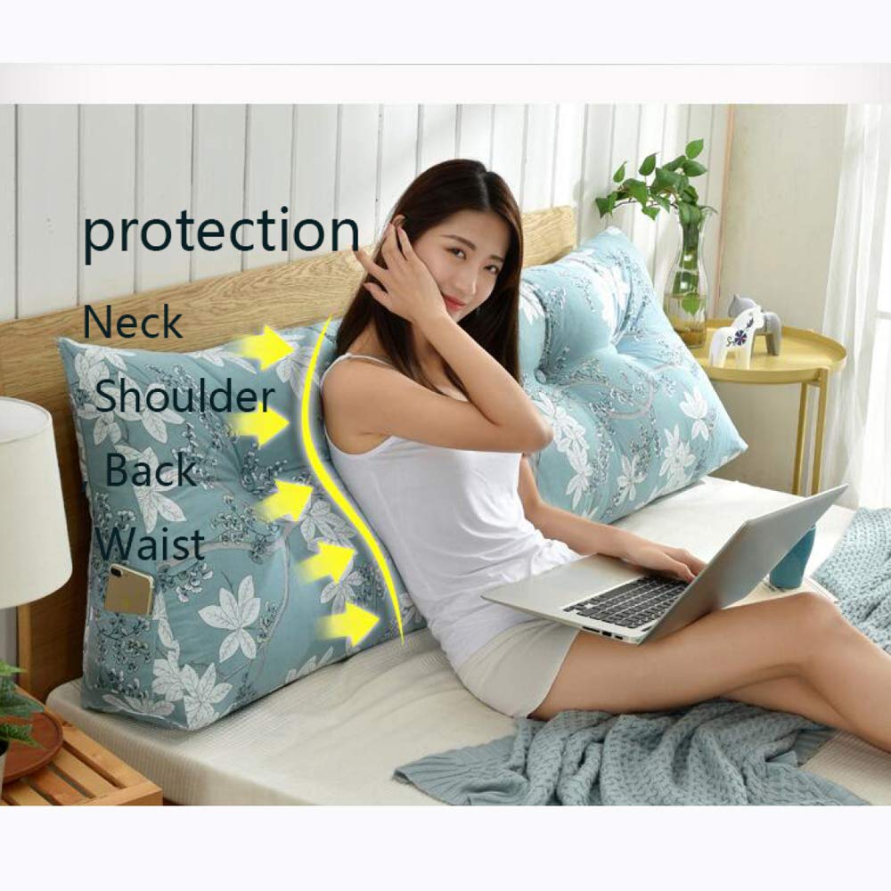 Comfortable Headboard Reading Pillow - Large Triangular Wedge Cushion with Removable Cover for Sofa, Tatami & Bedside (50x20x120cm) - Perfect for Reading, Relaxing & Lounging in Bed or Living Room