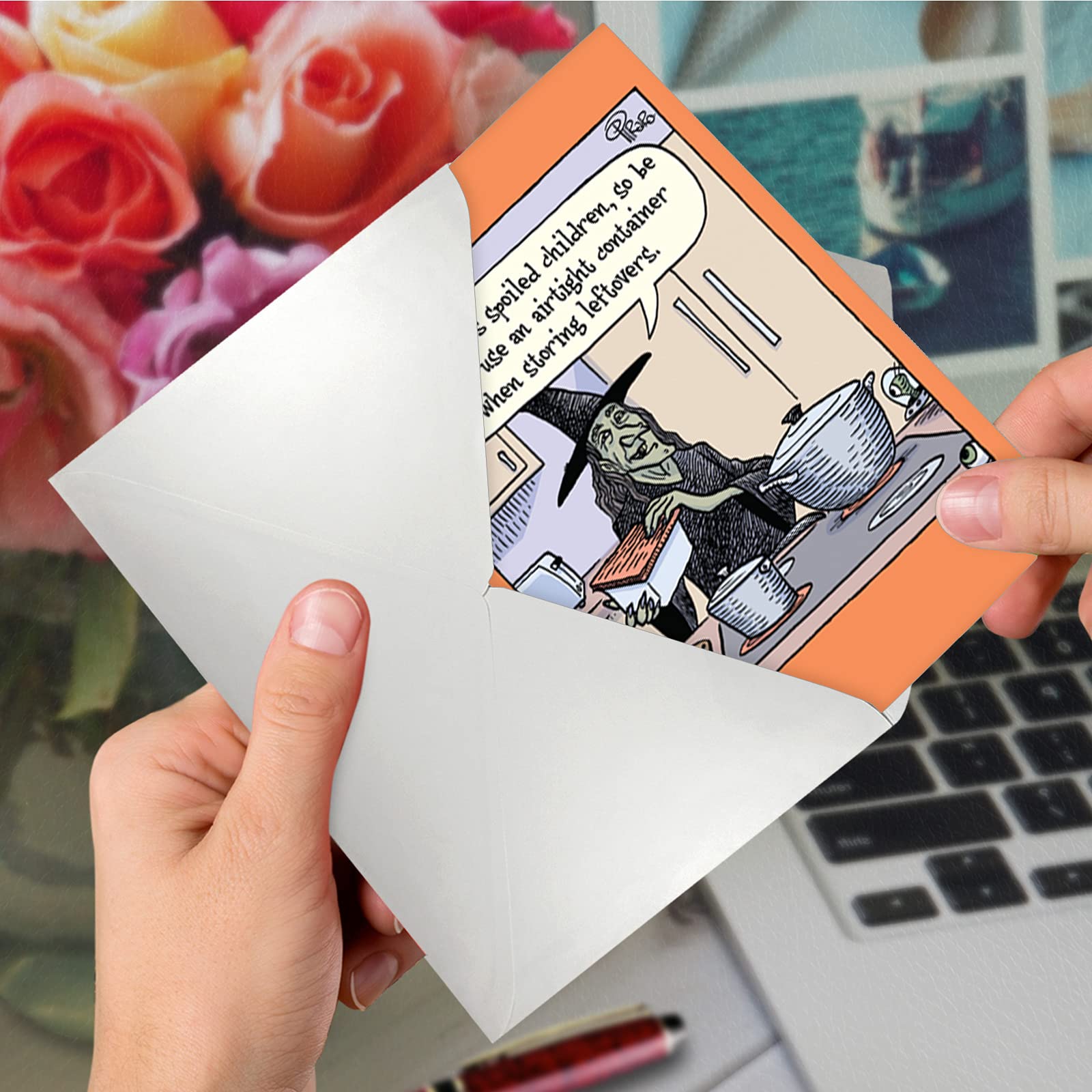 Funny Halloween Card with Envelope - Spooky & Festive Notecard for Halloween - Perfect for Parties, Trick-or-Treating & Gifts - C9475HWG