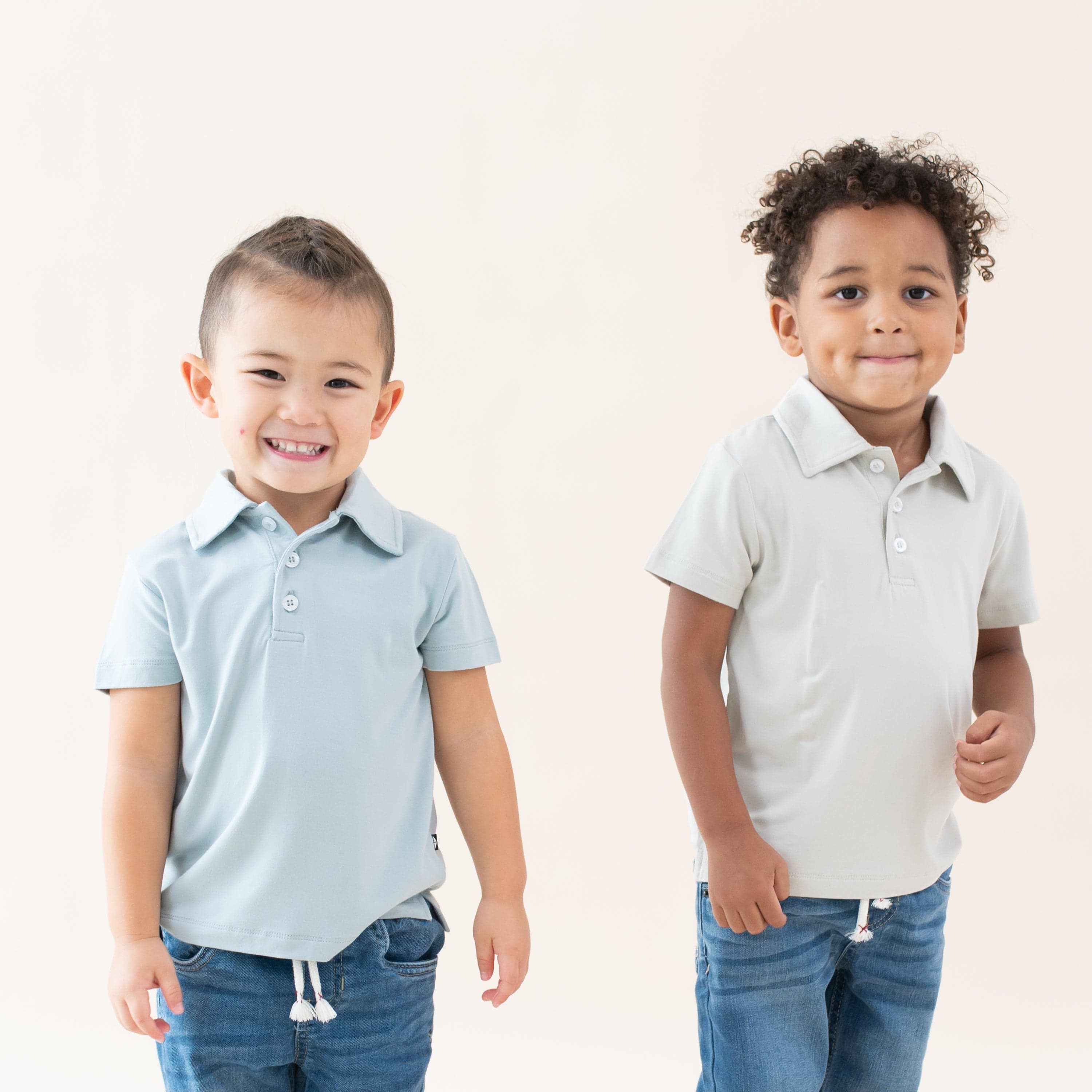 Toddler Short Sleeve Polo Shirt in Oat - Comfortable Cotton Blend for Boys & Girls - Perfect for Playdates, School & Summer Outfits