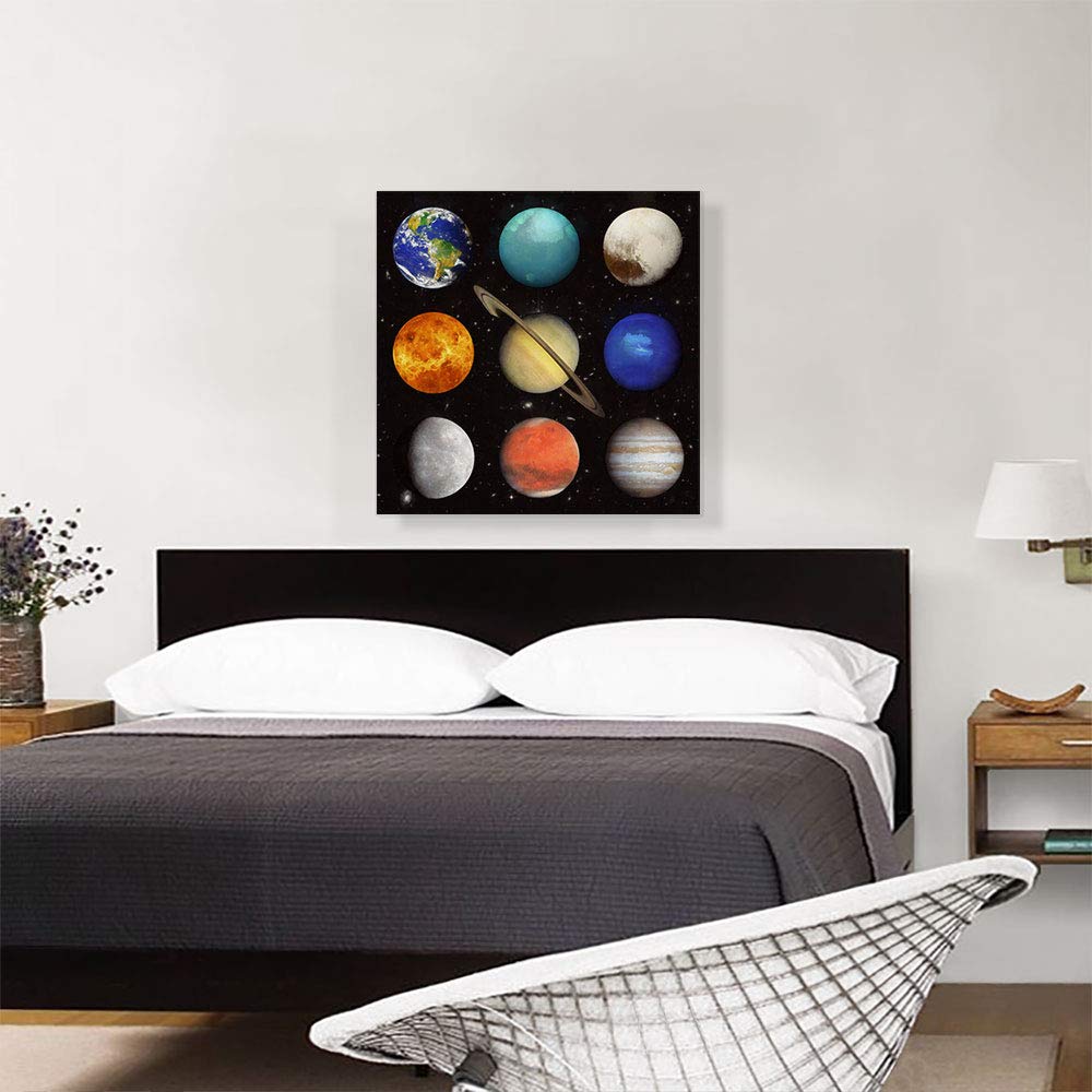 ARTCANVAS Nine Solar System Planets Collage Canvas Art Print - 26